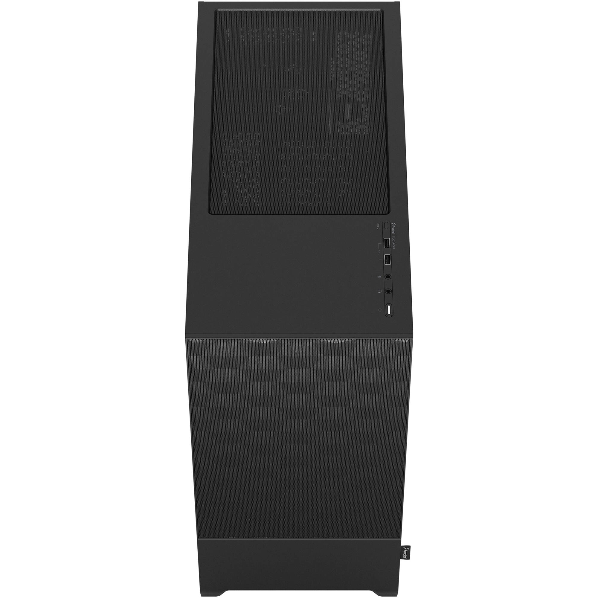 Fractal Design Pop Air Black Clear TG mid-tower case with black finish and tempered glass side panel — view 5