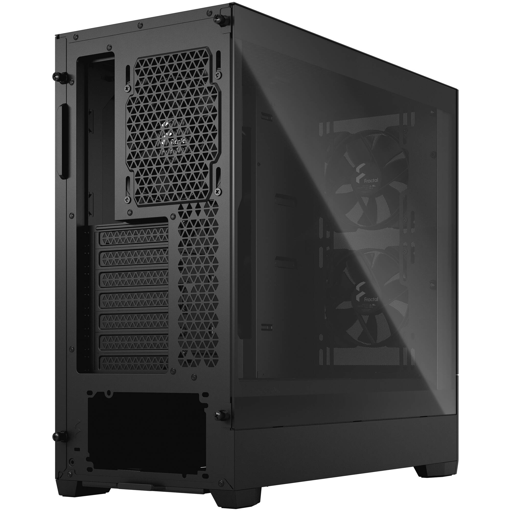 Fractal Design Pop Air Black Clear TG mid-tower case with black finish and tempered glass side panel — view 6