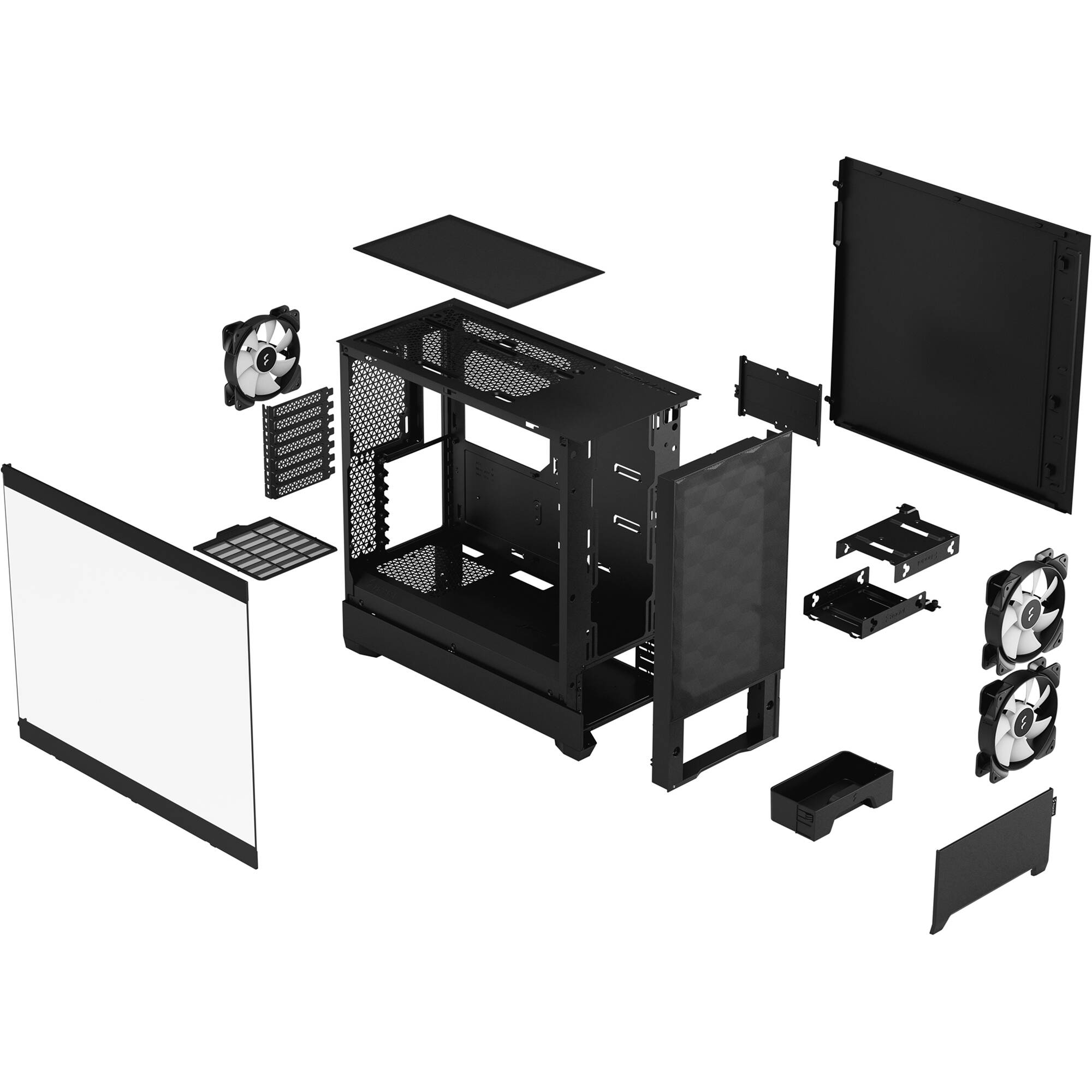 Fractal Design Pop Air RGB Black Clear TG mid tower PC case with tempered glass side panel and RGB lighting — view 12