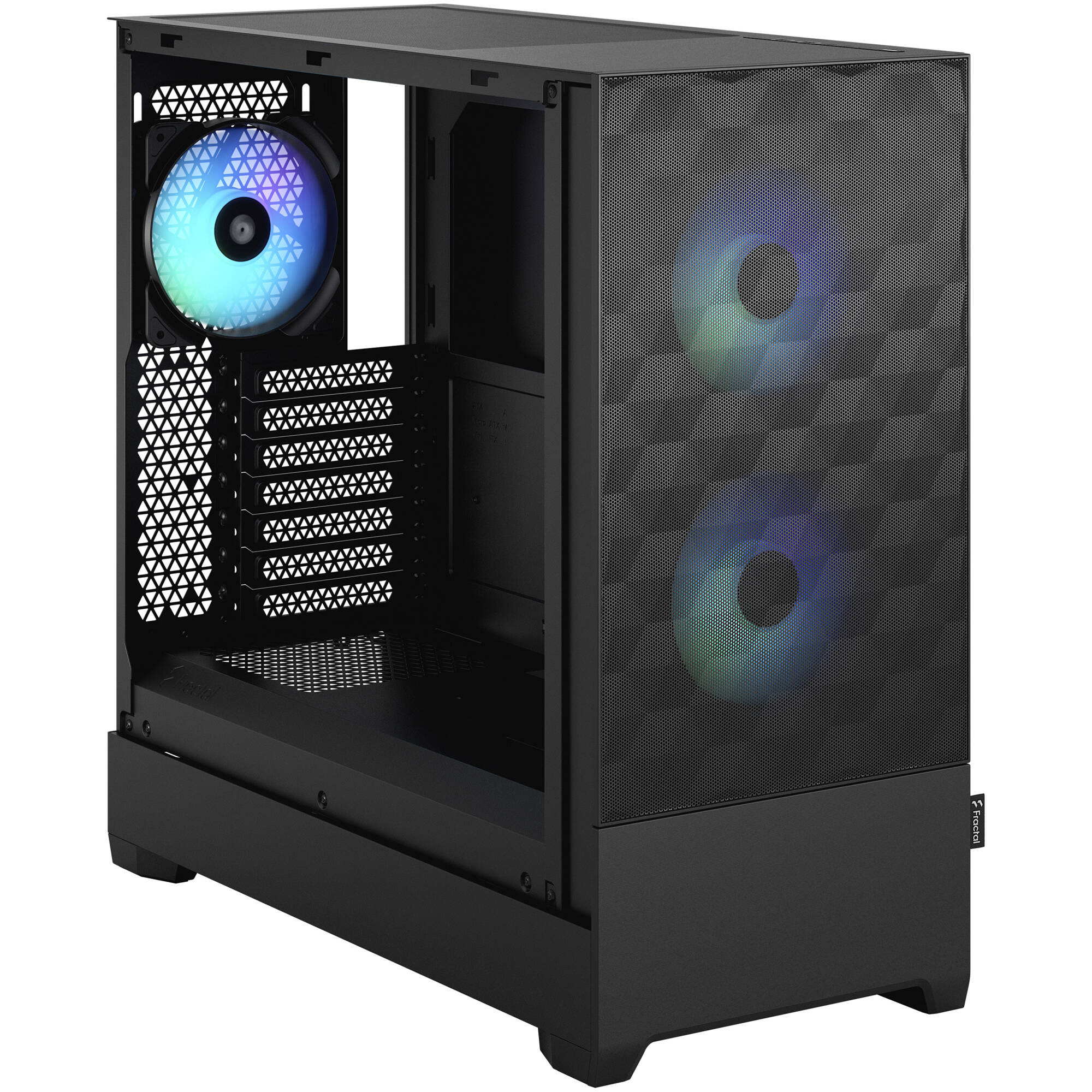 Fractal Design Pop Air RGB Black Clear TG mid tower PC case with tempered glass side panel and RGB lighting — view 4