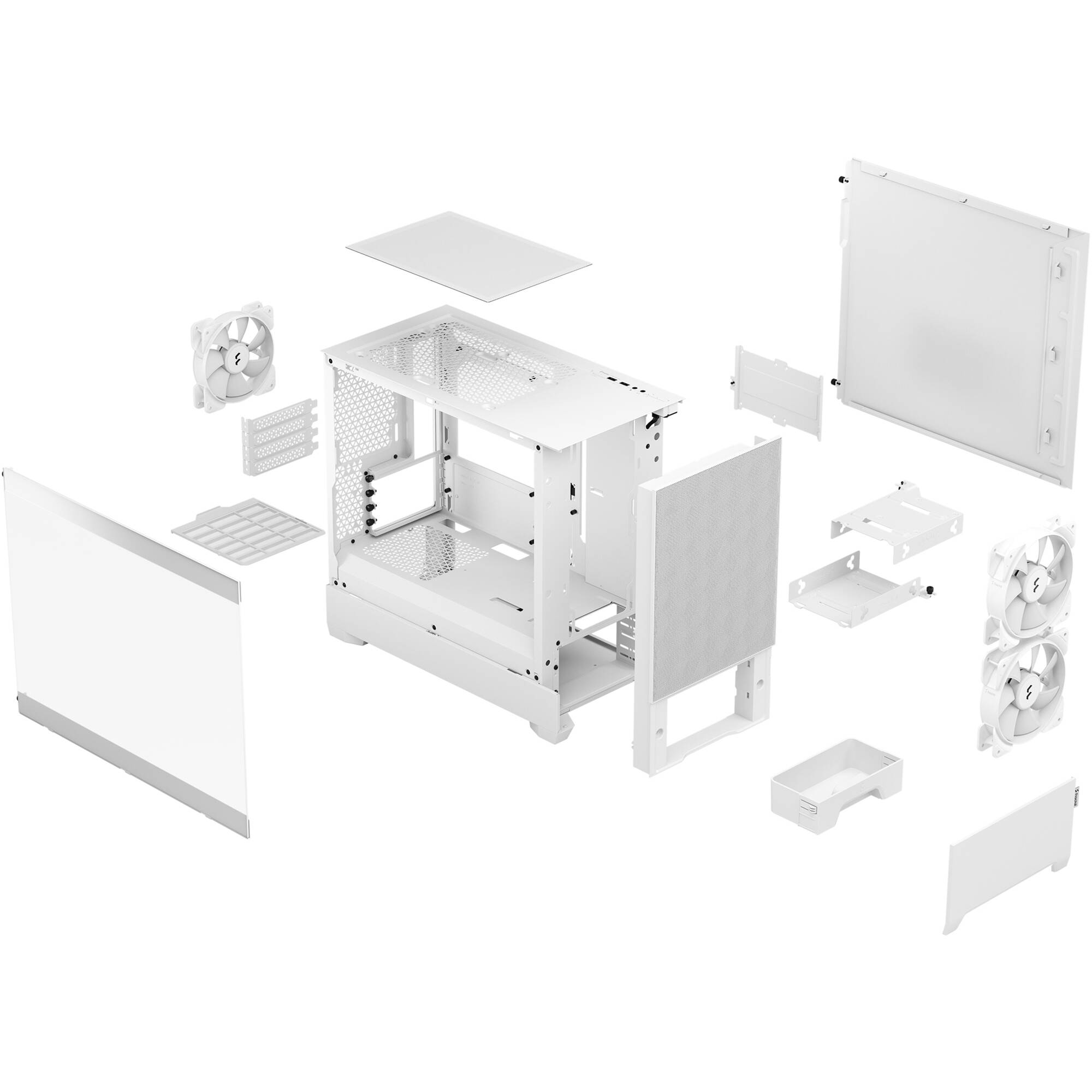Fractal Design Pop Mini Air RGB White TG Micro-ATX case with tempered glass side panel and mesh front — view 12