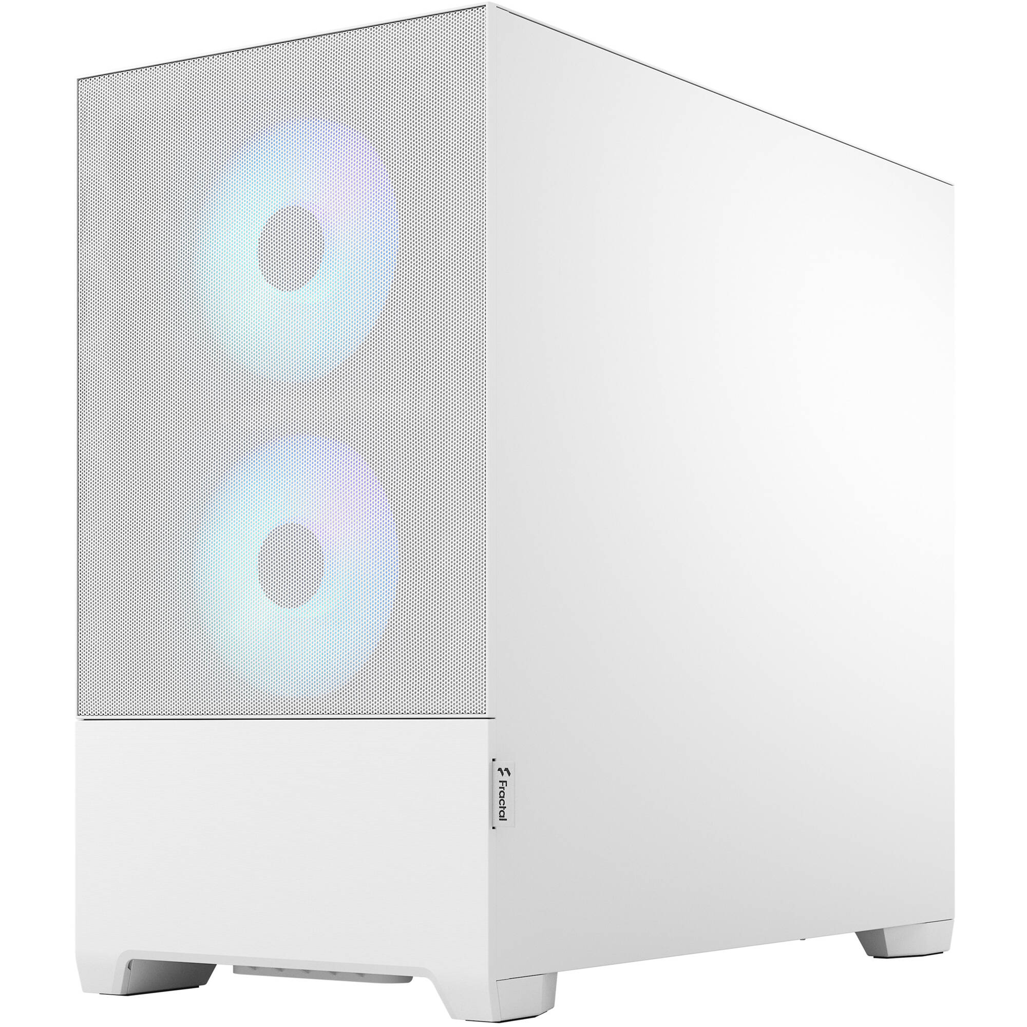 Fractal Design Pop Mini Air RGB White TG Micro-ATX case with tempered glass side panel and mesh front — view 3