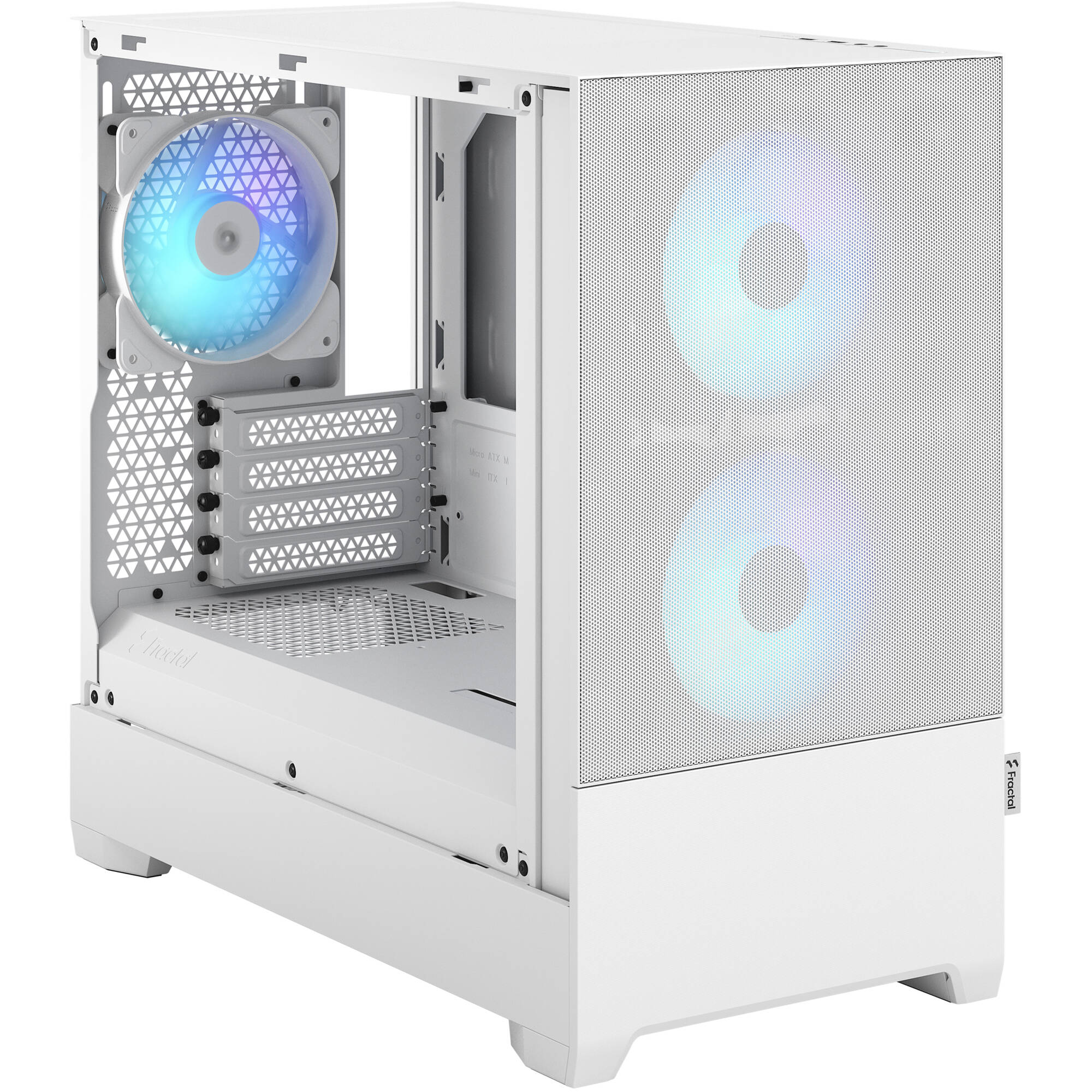 Fractal Design Pop Mini Air RGB White TG Micro-ATX case with tempered glass side panel and mesh front — view 4