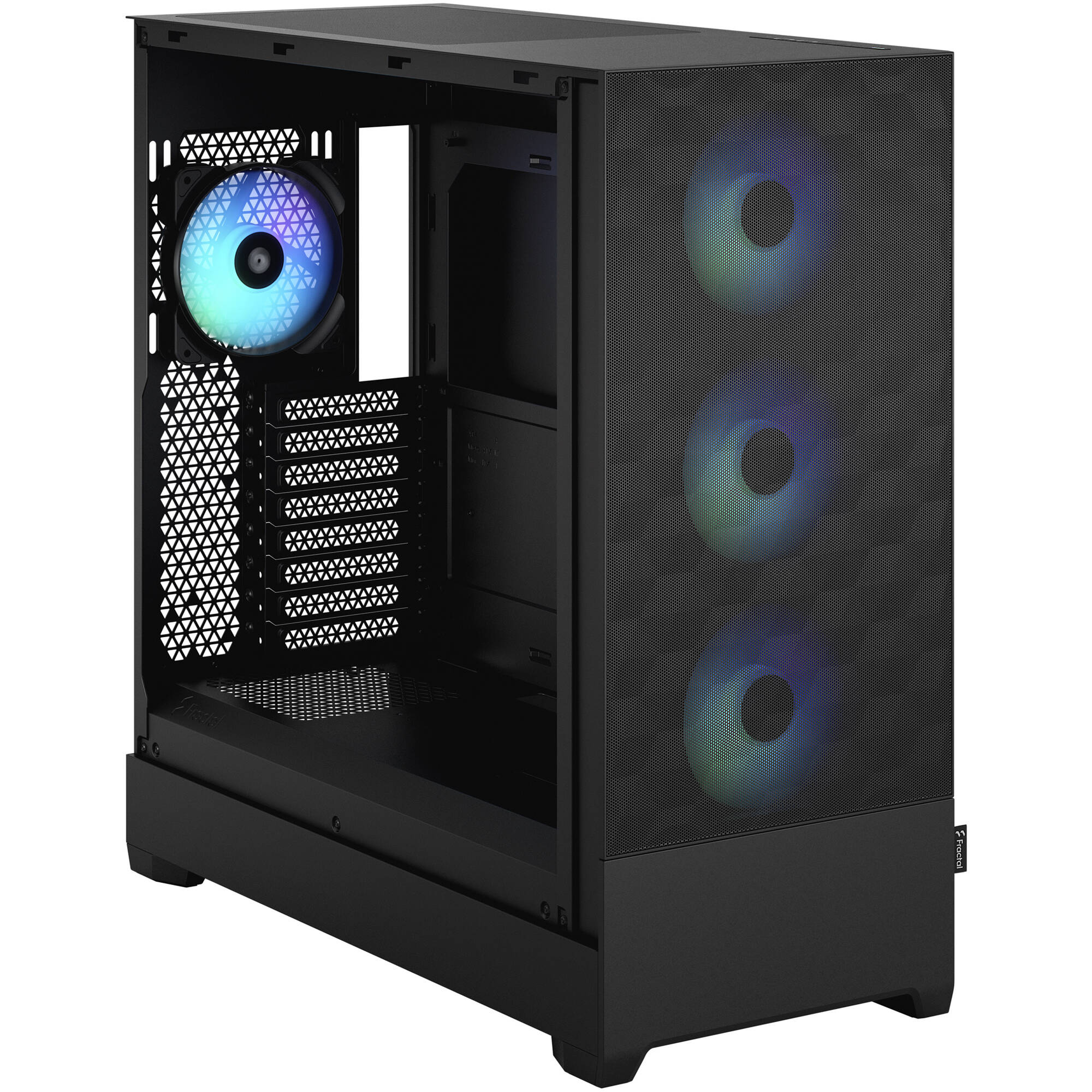 Fractal Design Pop XL Air RGB Black TG full-tower PC case with mesh front and tempered glass side panel — view 3