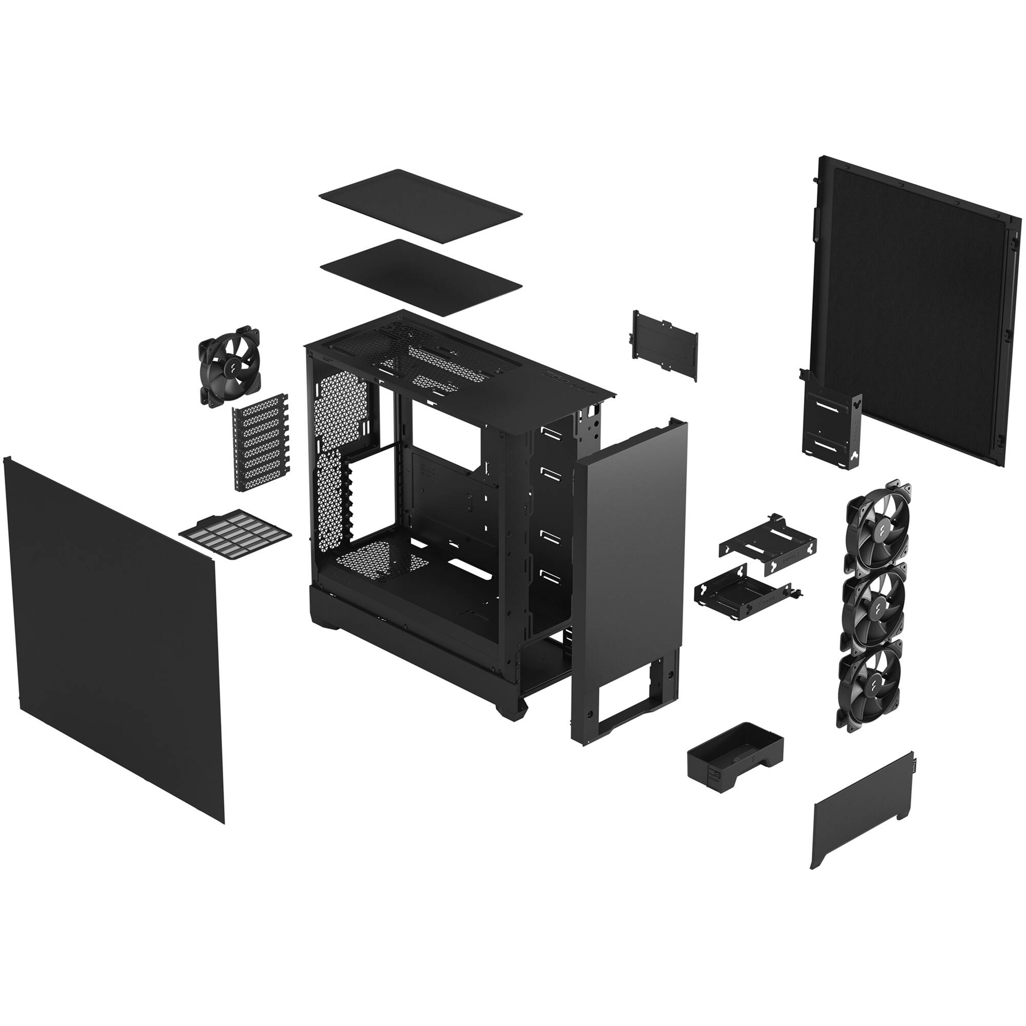 Fractal Design Pop XL Silent Black Solid full-tower PC case with solid black side panel — view 12