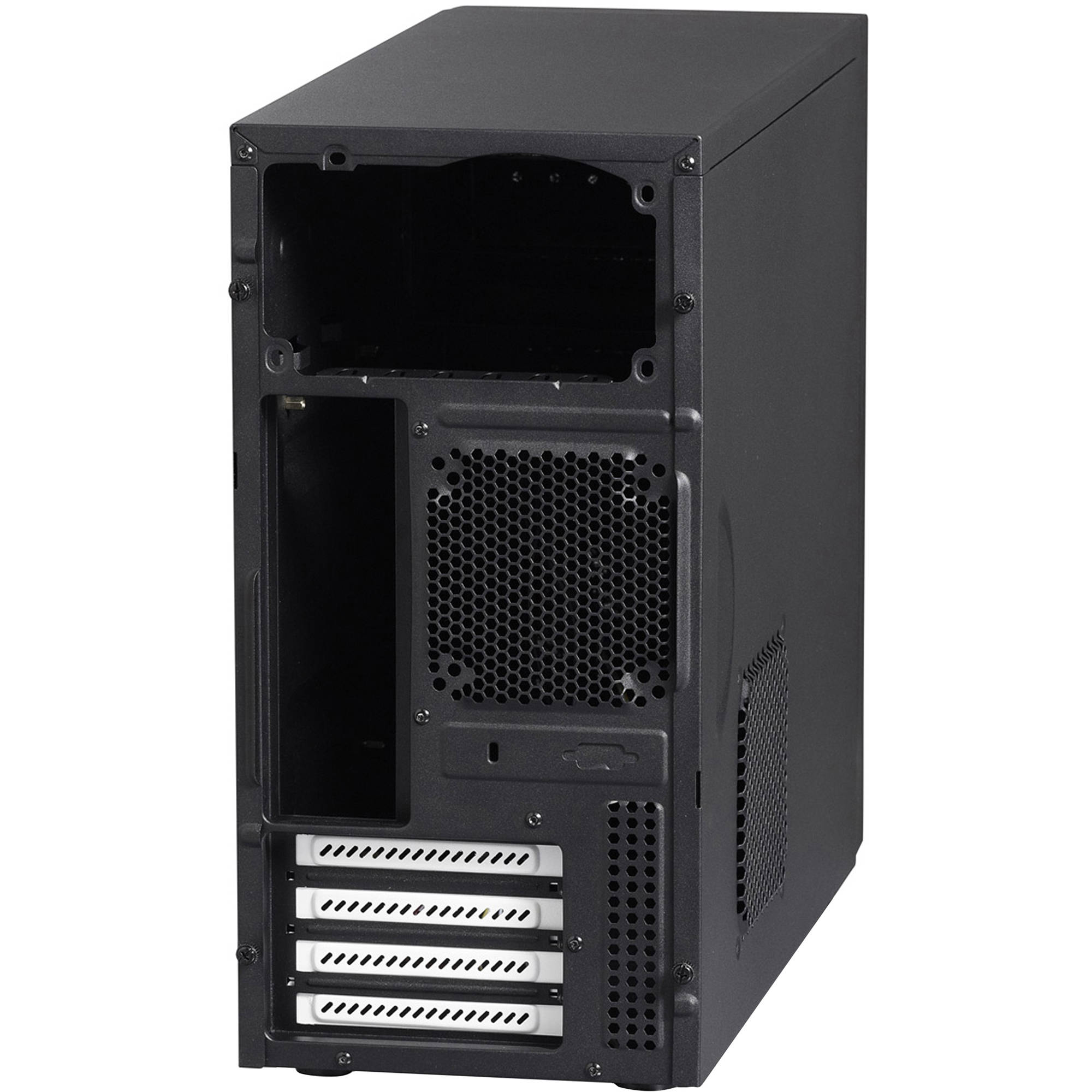 Fractal Design Core 1000 USB 3.0 Micro ATX case in black and white with compact front panel design — view 3