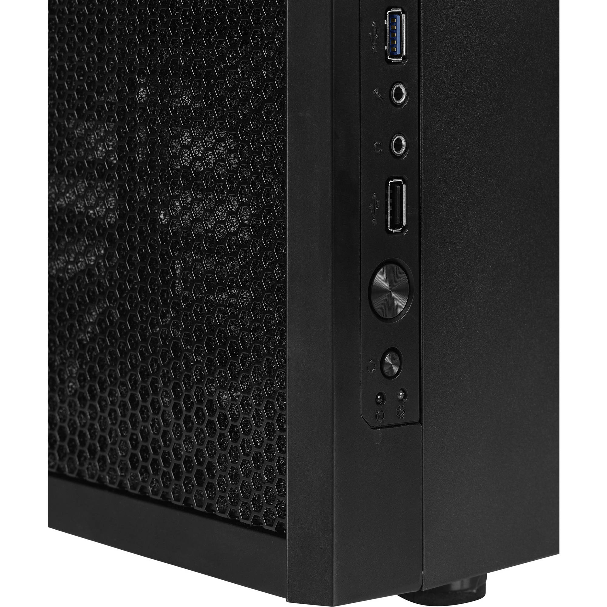 Fractal Design Core 1000 USB 3.0 Micro ATX case in black and white with compact front panel design — view 4