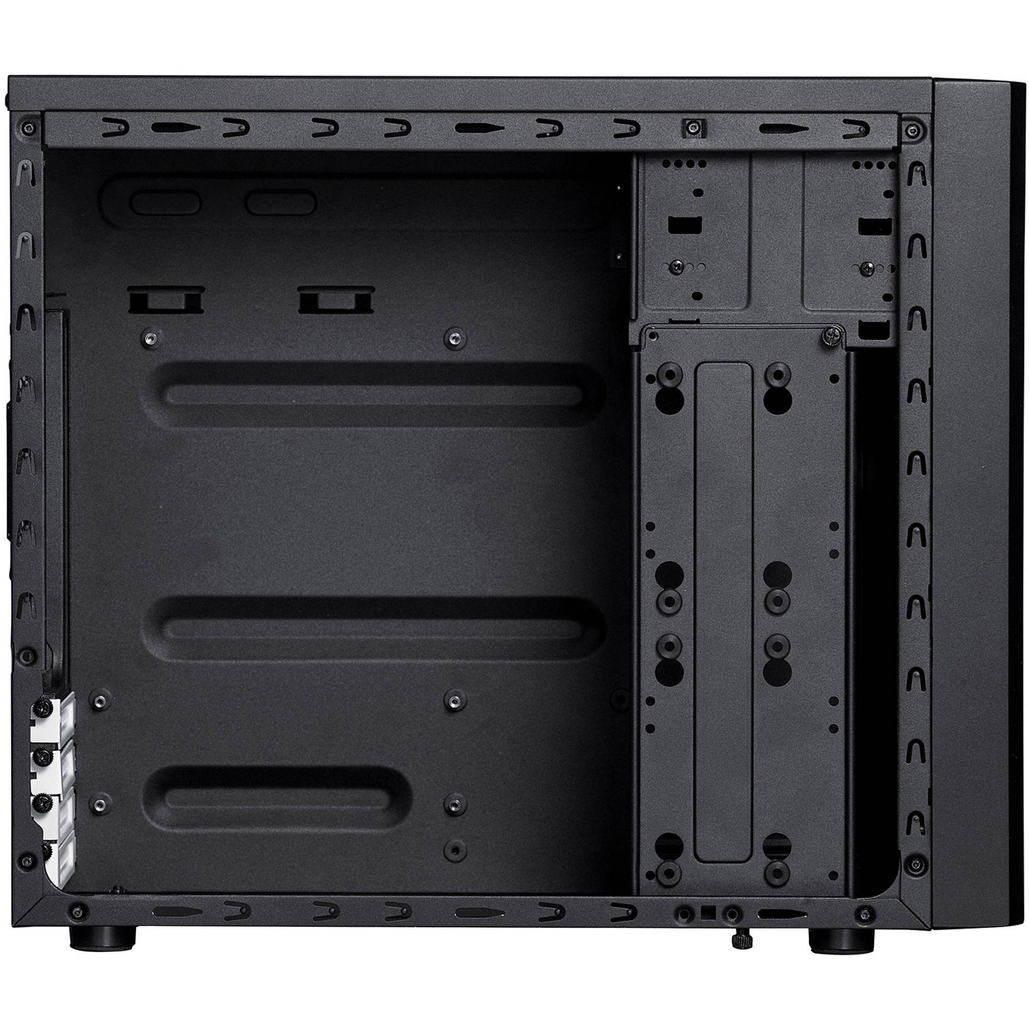 Fractal Design Core 1000 USB 3.0 Micro ATX case in black and white with compact front panel design — view 5
