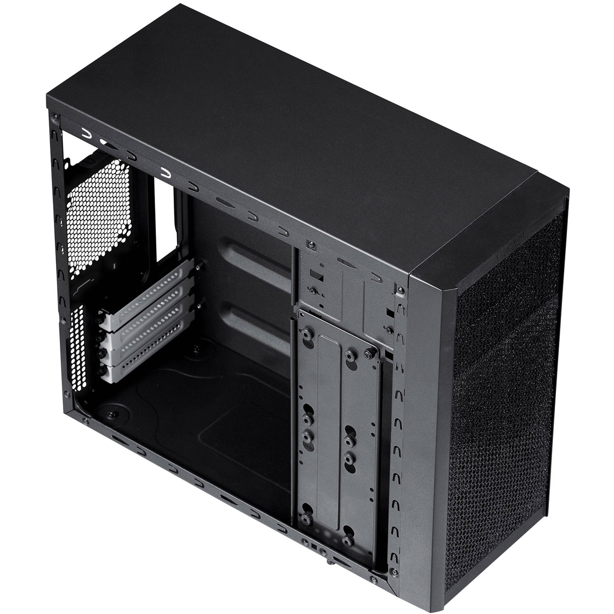 Fractal Design Core 1000 USB 3.0 Micro ATX case in black and white with compact front panel design — view 6