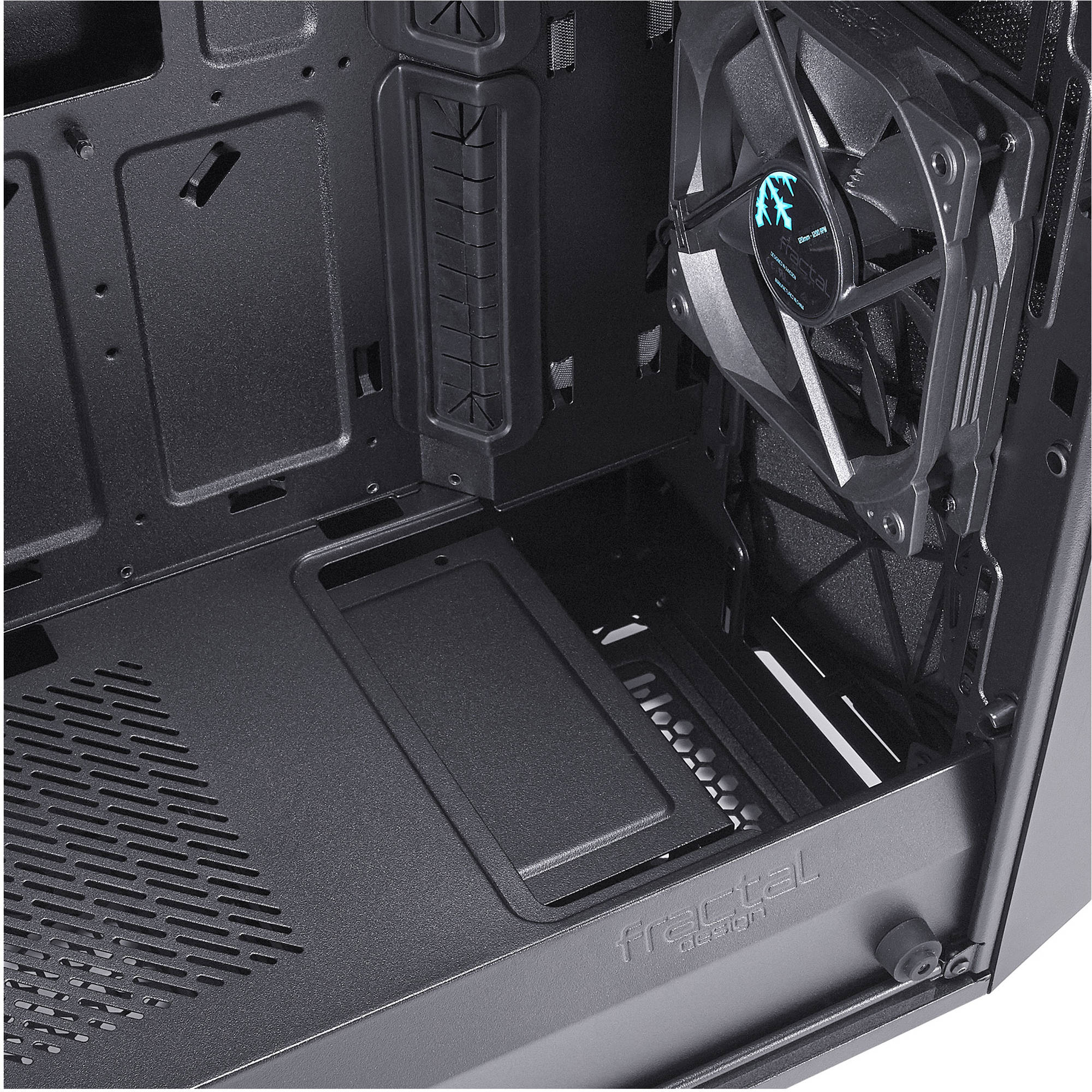 Fractal Design Meshify C ATX TG black mid-tower PC case with mesh front and tinted tempered glass side panel — view 12
