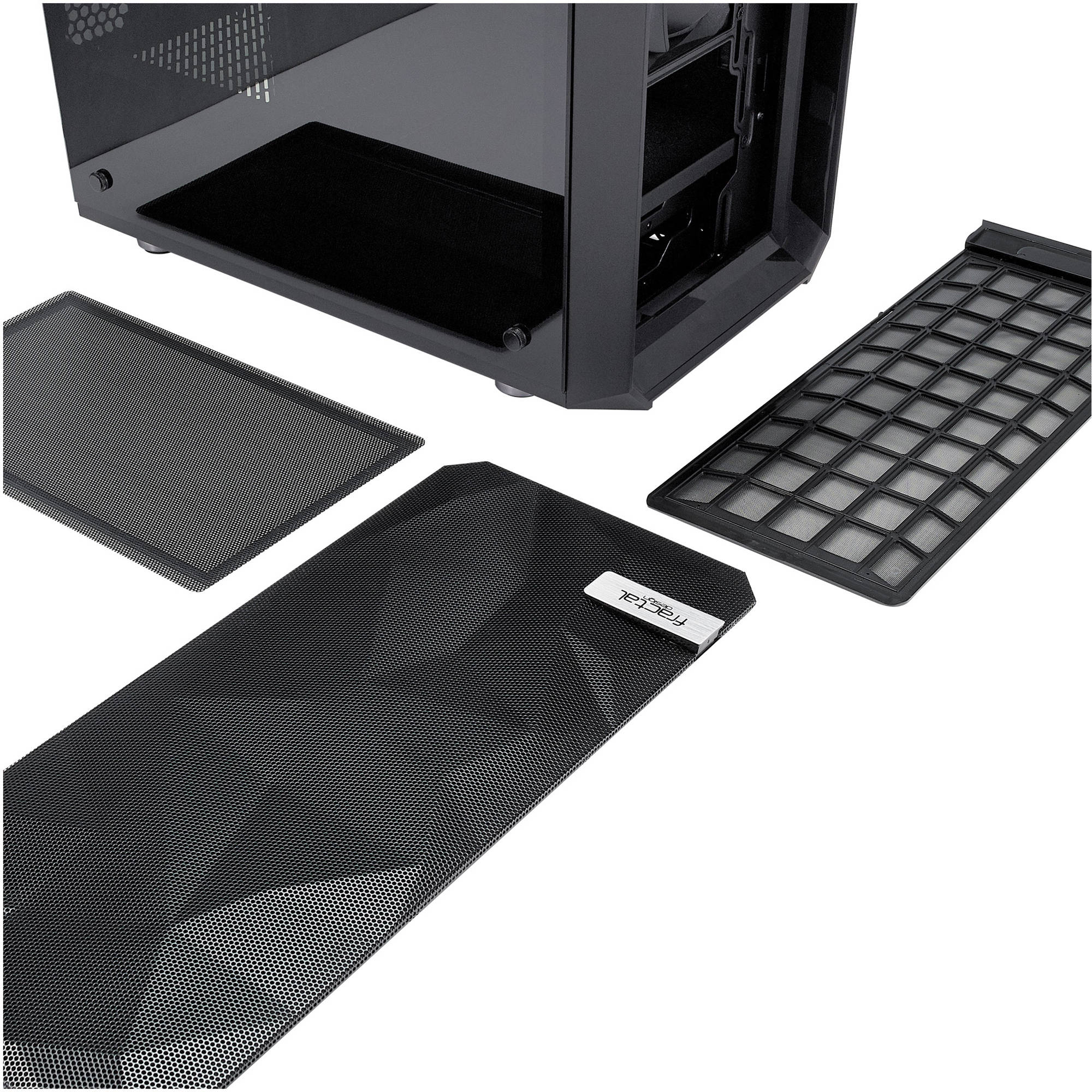 Fractal Design Meshify C ATX TG black mid-tower PC case with mesh front and tinted tempered glass side panel — view 14