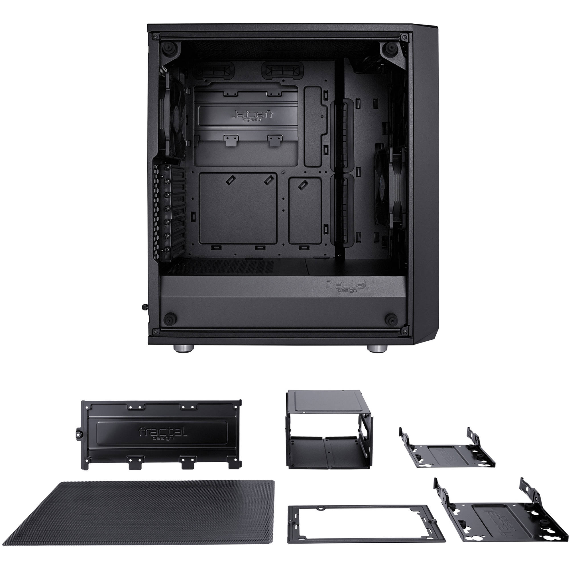 Fractal Design Meshify C ATX TG black mid-tower PC case with mesh front and tinted tempered glass side panel — view 15