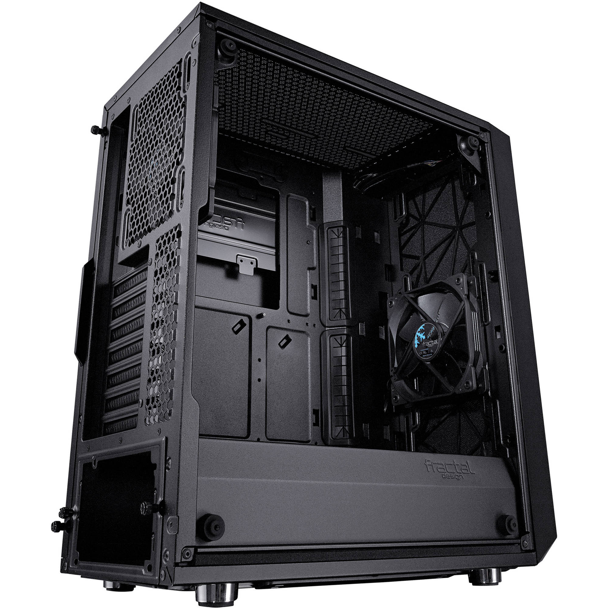 Fractal Design Meshify C ATX TG black mid-tower PC case with mesh front and tinted tempered glass side panel — view 6