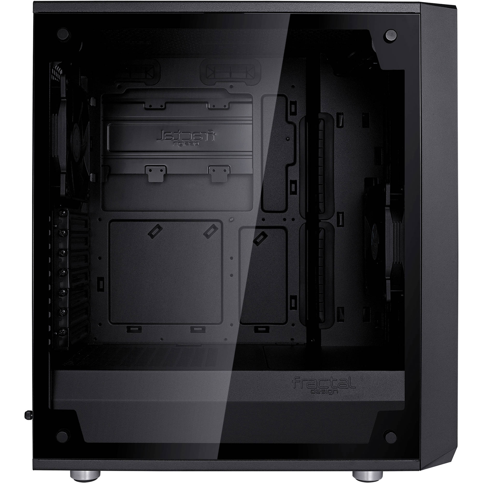 Fractal Design Meshify C ATX TG black mid-tower PC case with mesh front and tinted tempered glass side panel — view 9