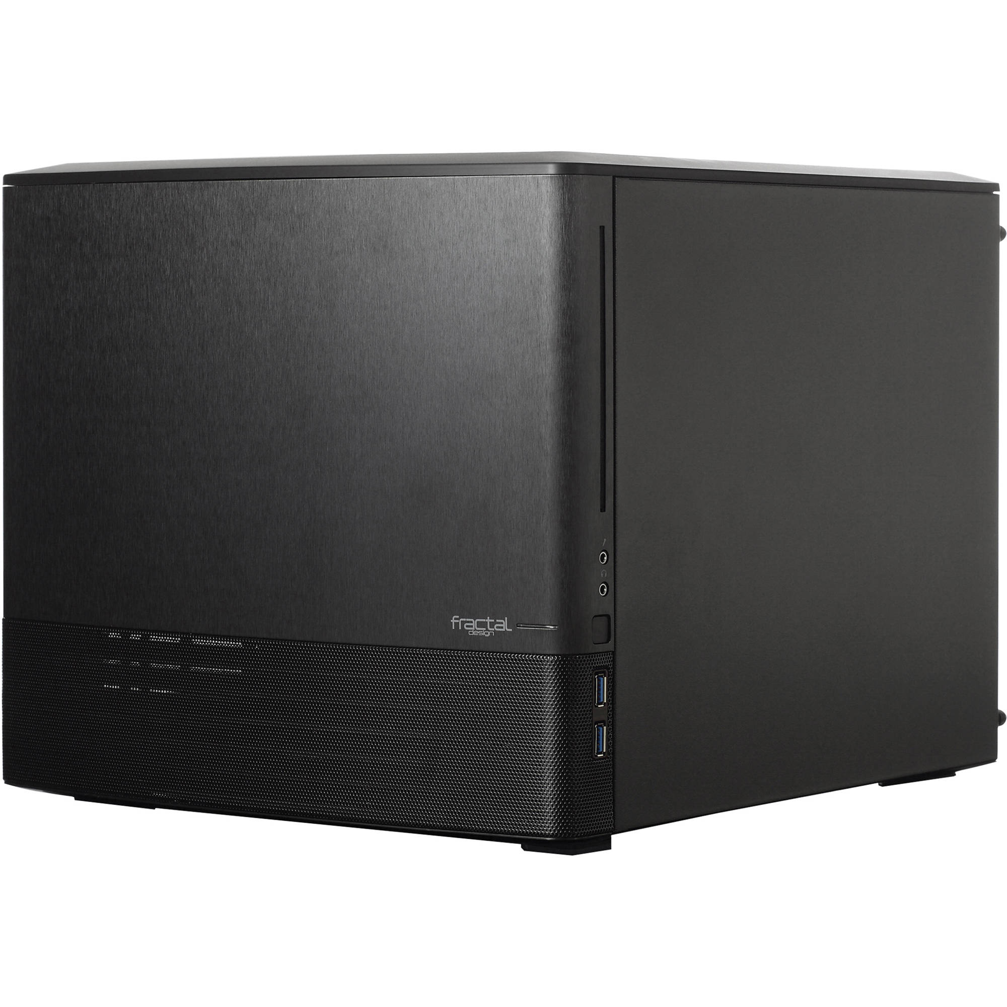 Fractal Design Node 804 black micro ATX cube case with clear side panel — view 2