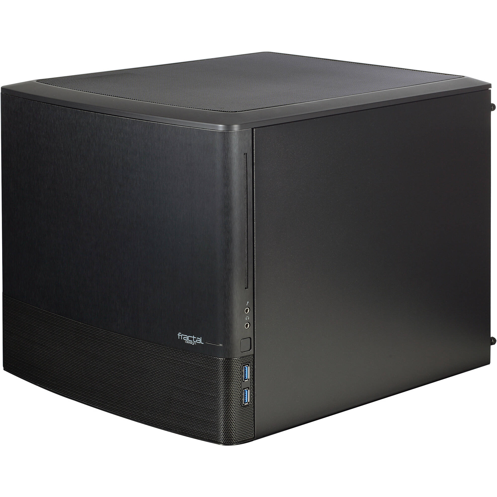 Fractal Design Node 804 black micro ATX cube case with clear side panel — view 3