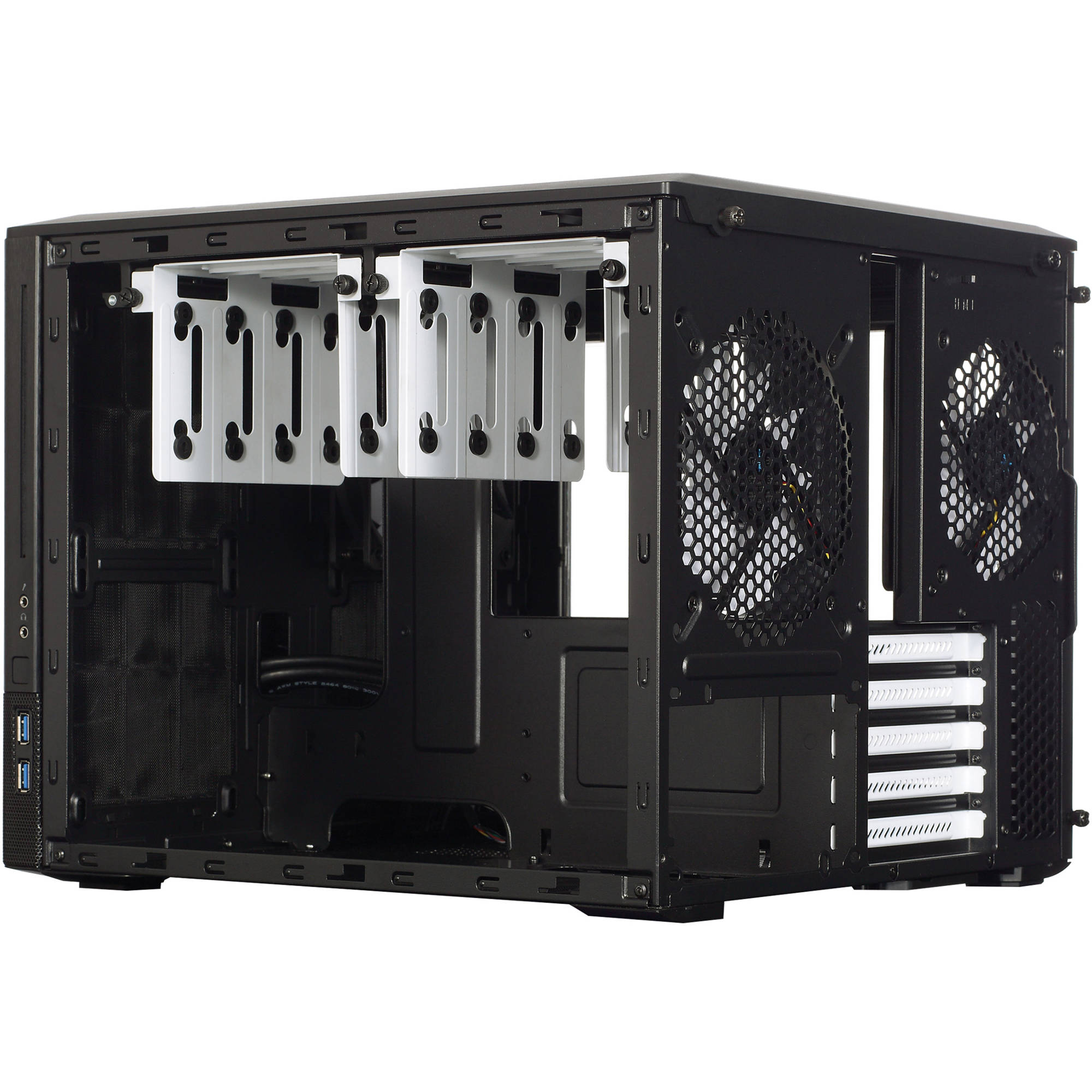 Fractal Design Node 804 black micro ATX cube case with clear side panel — view 5