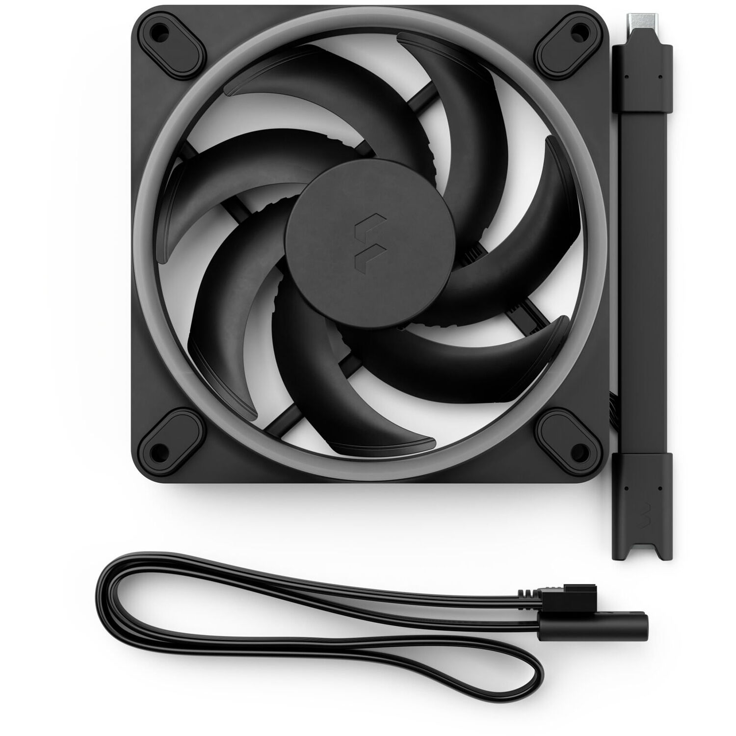 Fractal Design Momentum 12 RGB PWM Black 120 mm case fan with black frame and RGB lighting — view 6