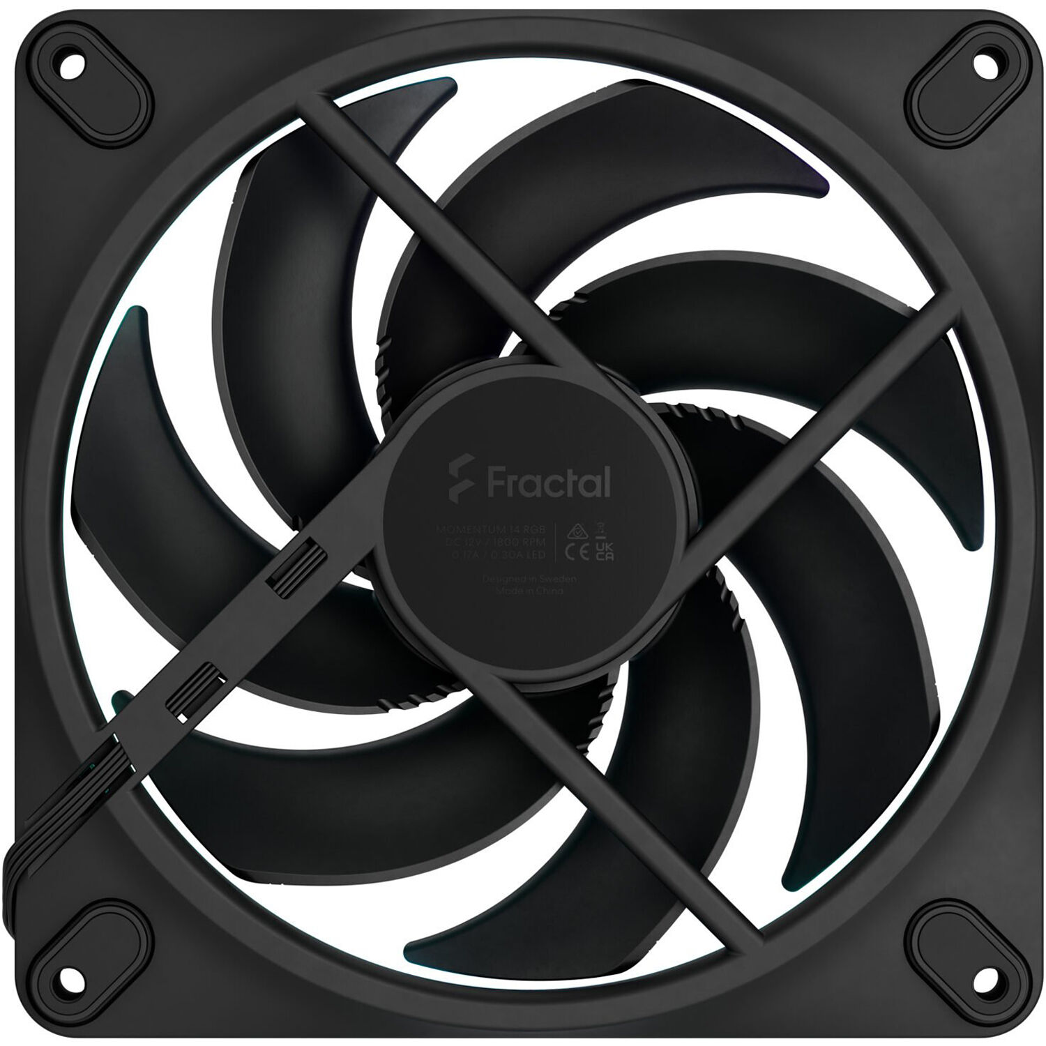 Fractal Design Momentum 14 RGB PWM Black 140 mm case fan with RGB lighting — view 4