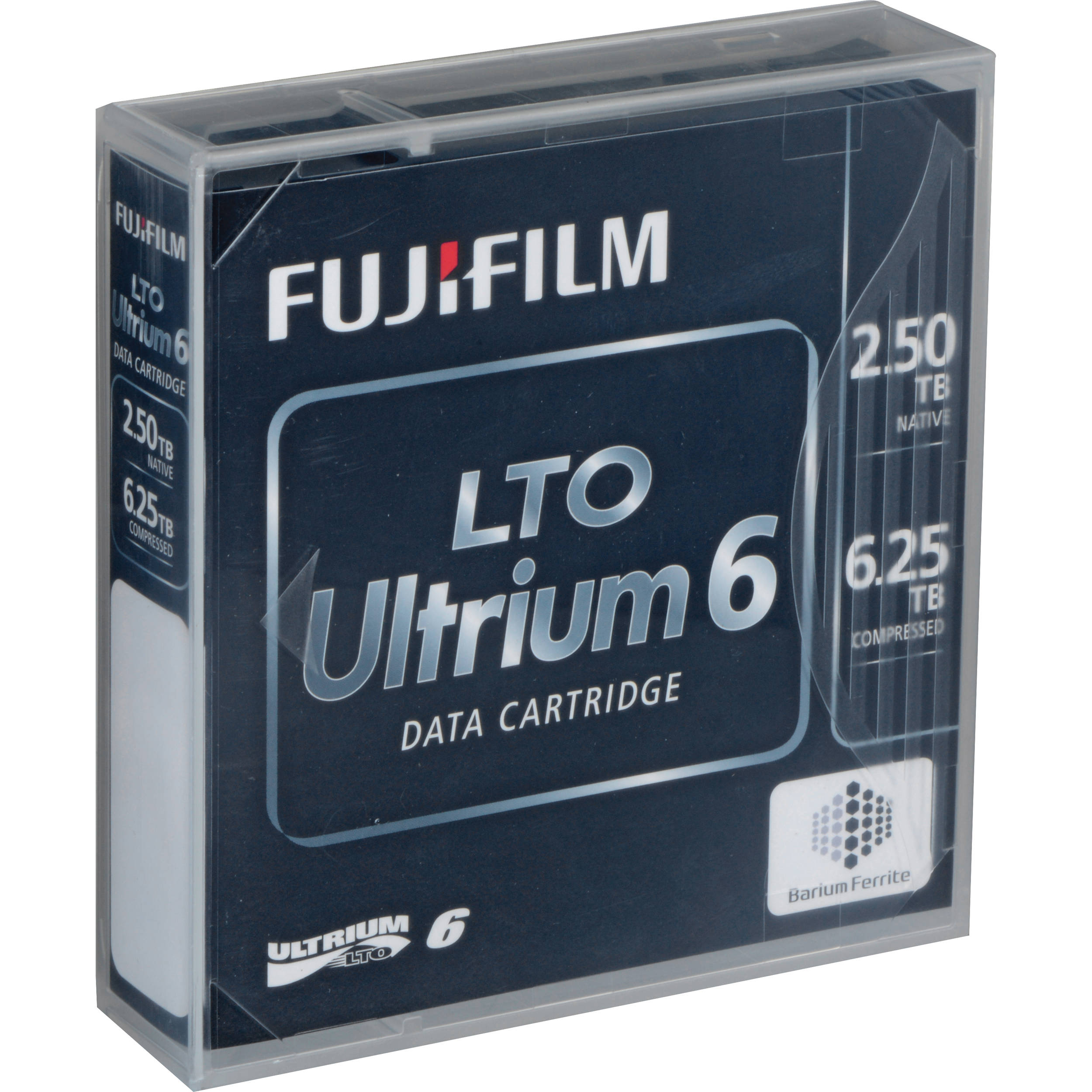 FUJIFILM LTO Ultrium 6 data cartridge with protective case for backup and archive storage — view 2