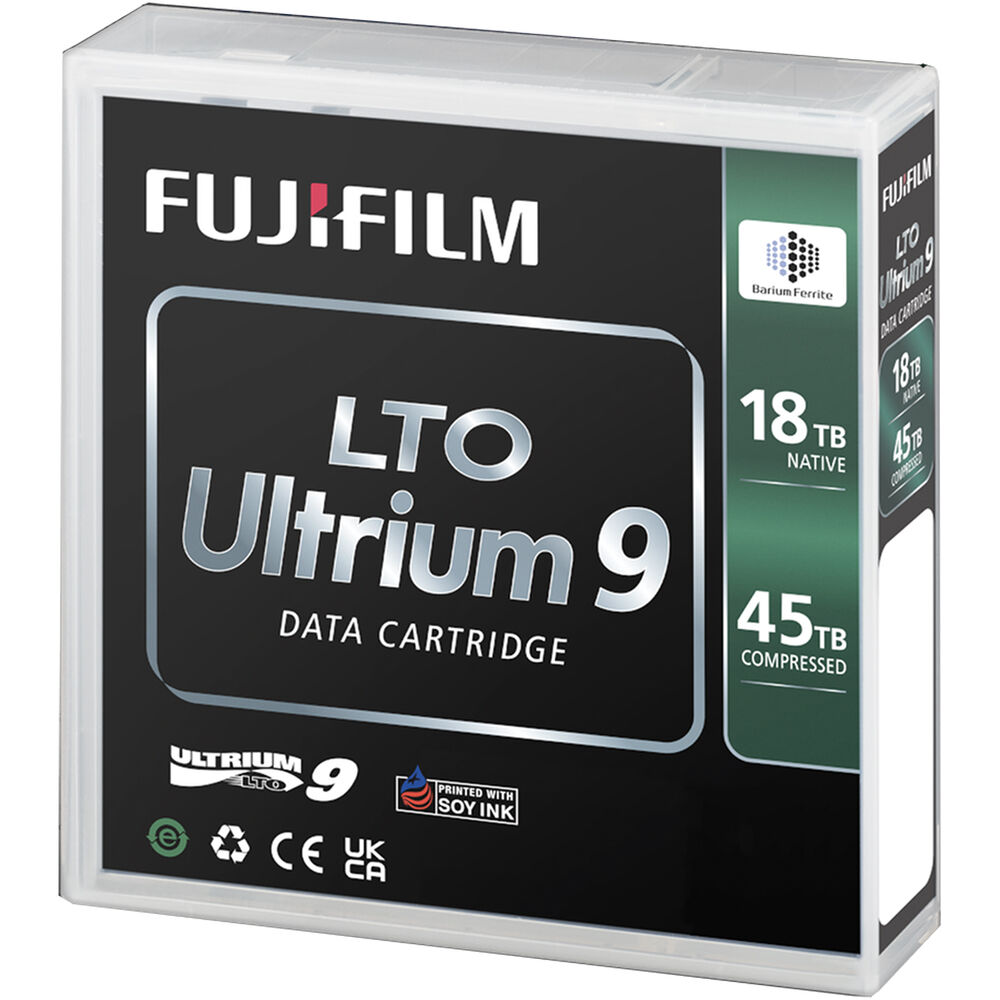 FUJIFILM LTO Ultrium 9 data cartridge with case, 18 TB native and 45 TB compressed capacity — view 2