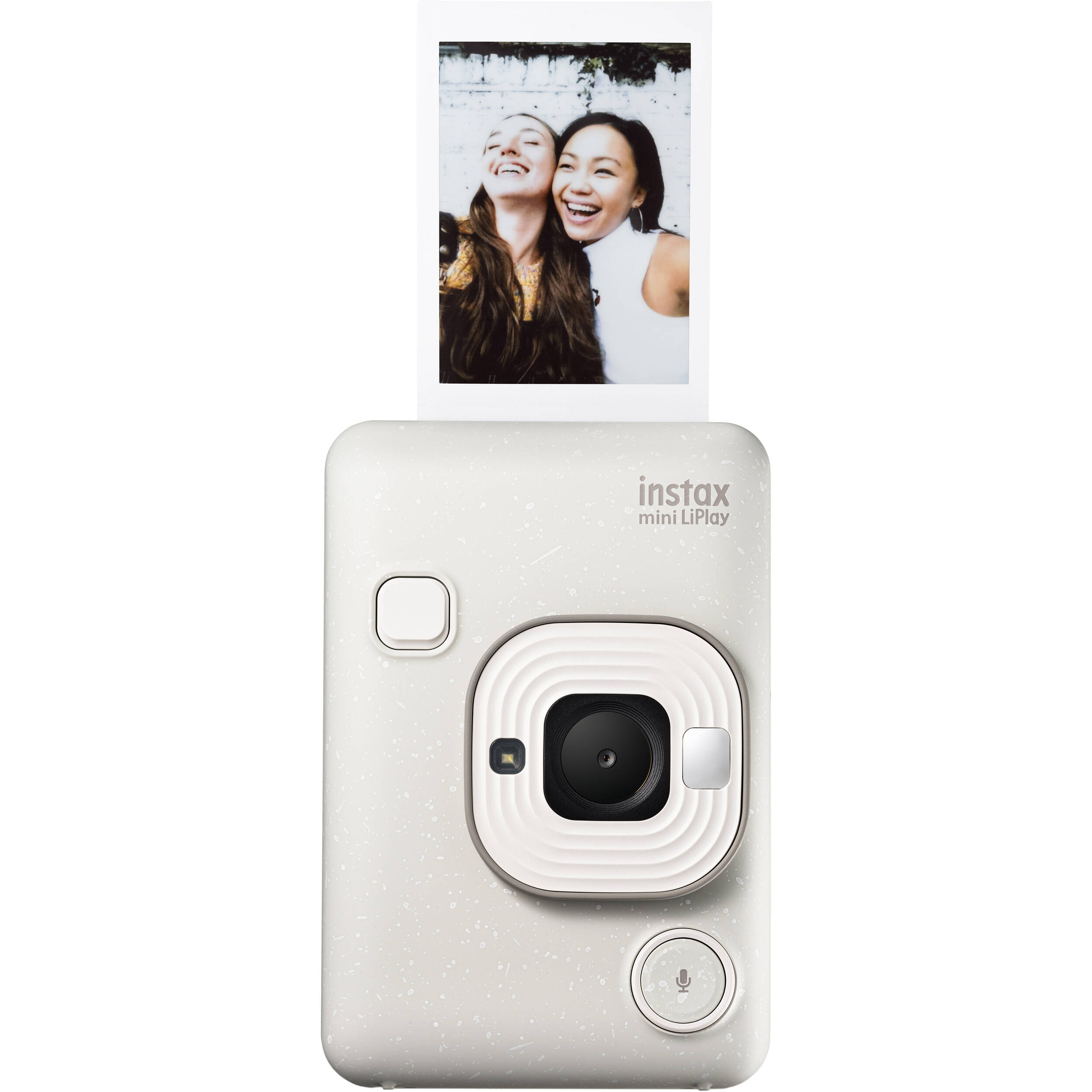 Instax LiPlay Misty White hybrid instant camera printer with compact portable design — view 2