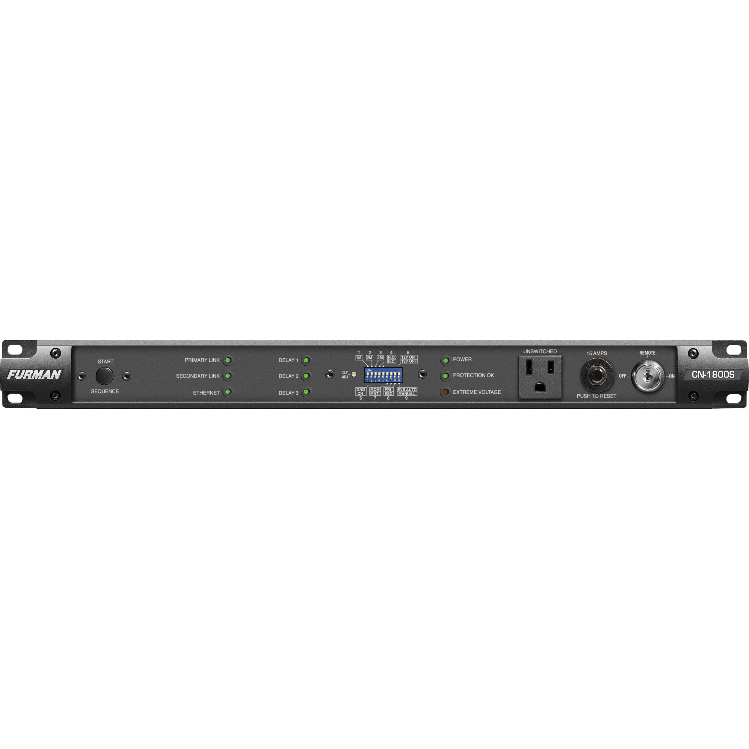 Furman CN-1800S SmartSequencer 1 RU rack-mount power conditioner and sequencer for AV systems — view 2