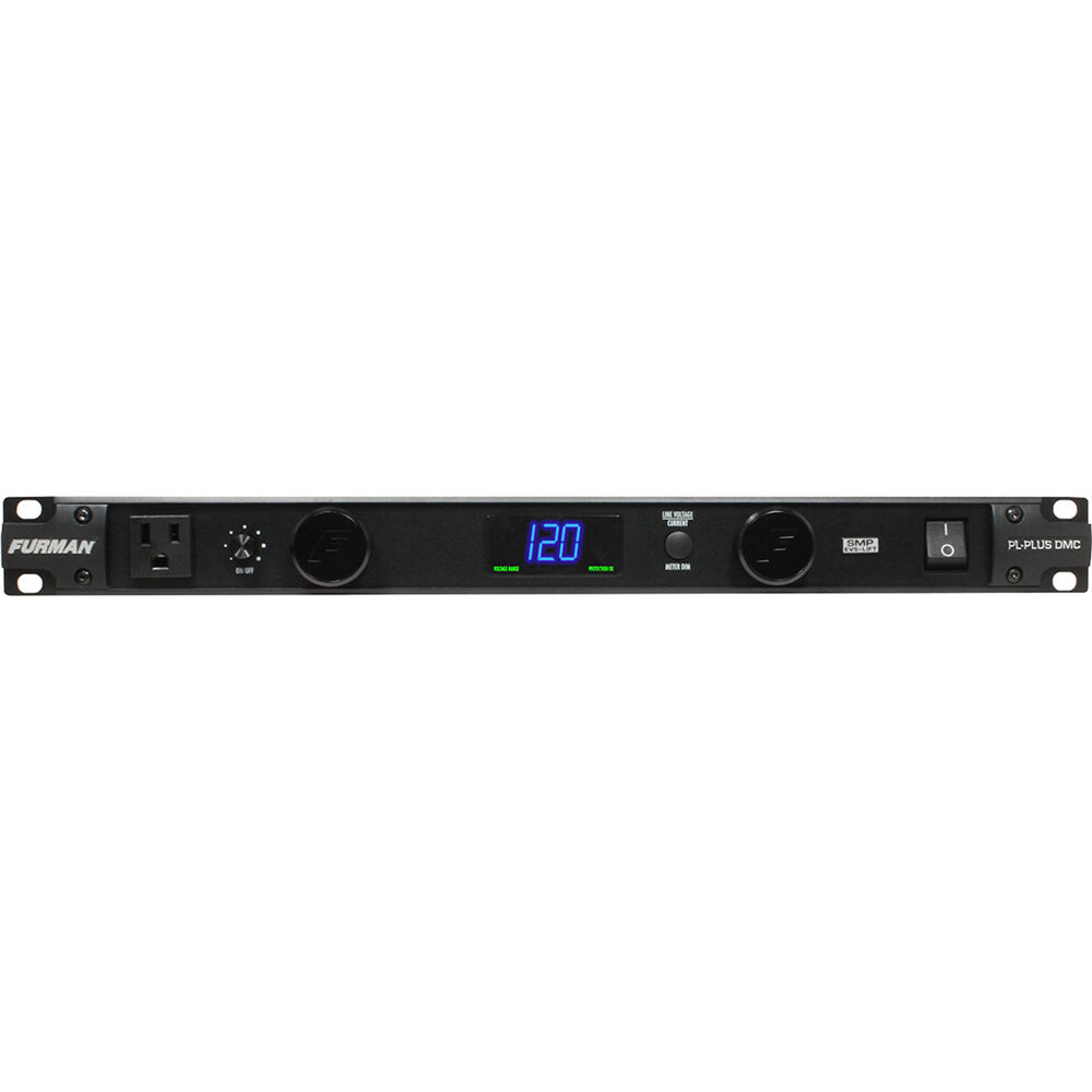 Furman PL-PLUS DMC rackmount power conditioner with digital meter and front-panel LED lights — view 2