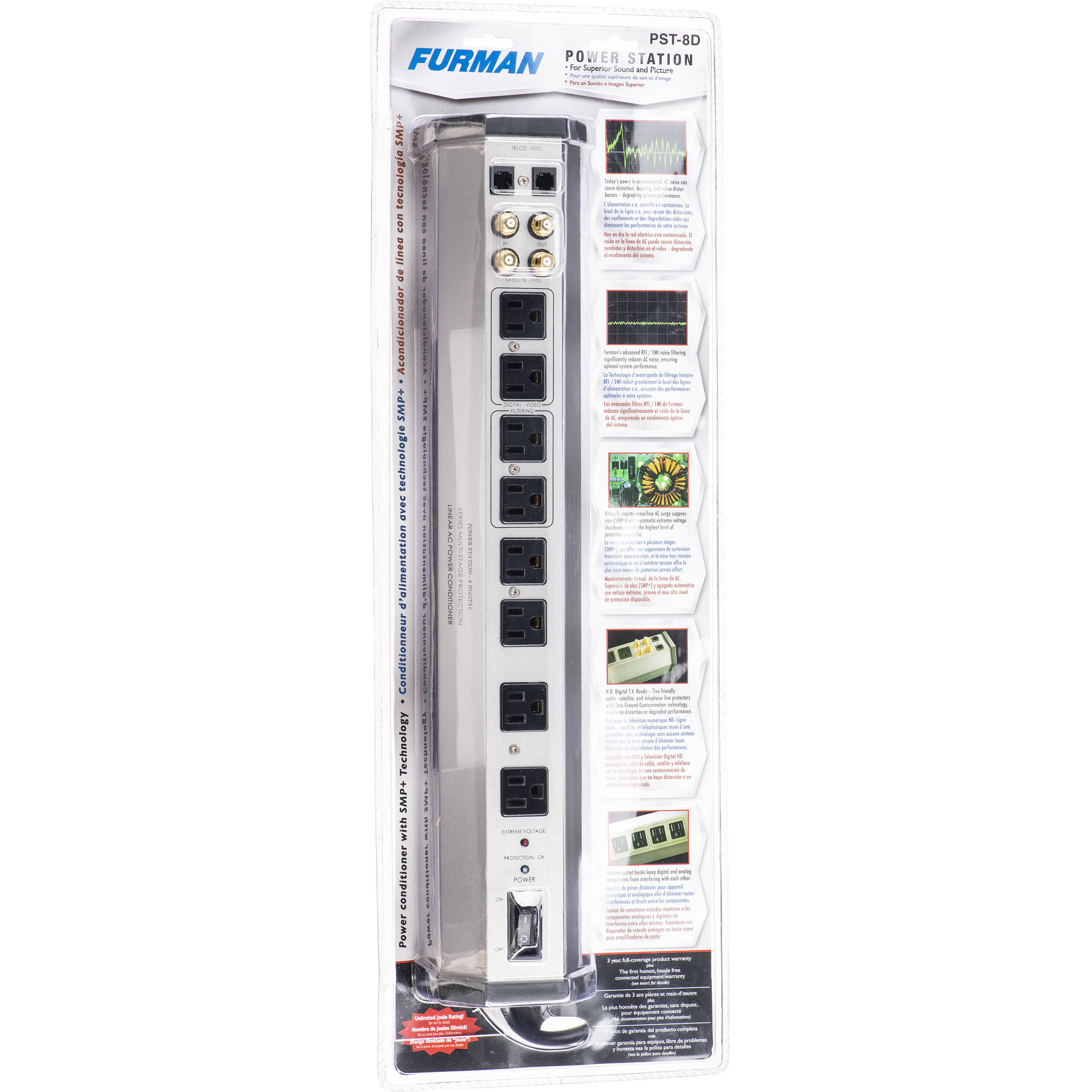 Furman PST-8D 15A surge protector with 8 outlets for audio and AV power conditioning — view 2