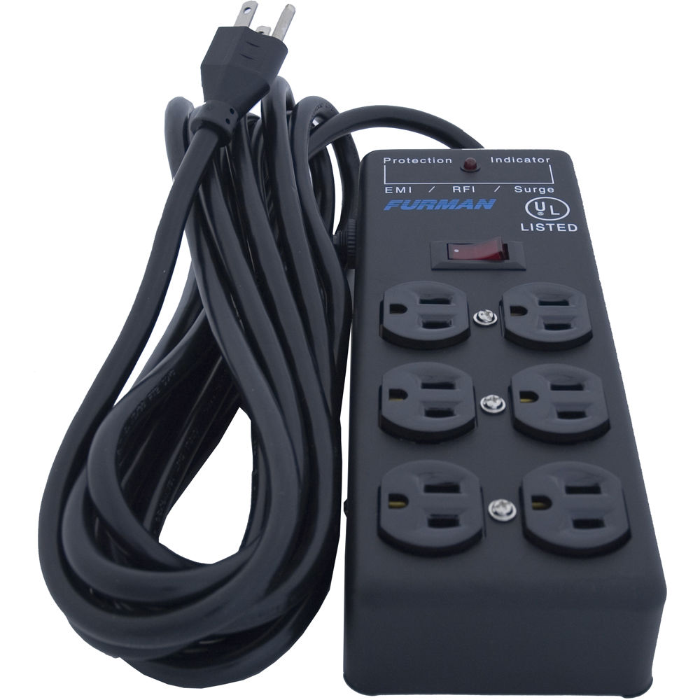 Furman SS-6B 6-outlet surge suppressor with steel housing and 15 ft cord — view 2