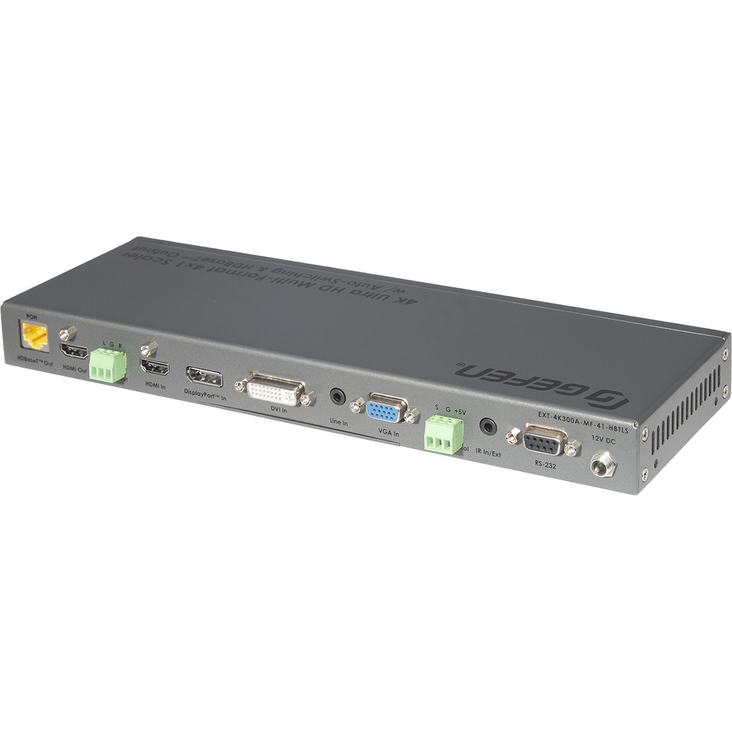 Gefen EXT-4K300A-MF-41-HBTLS 4x1 4K Ultra HD multi-format scaler with HDMI and HDBaseT outputs — view 2