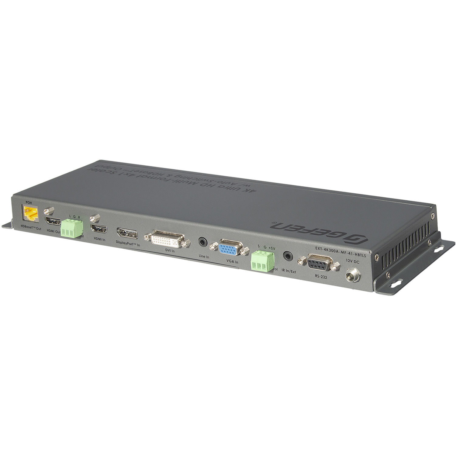 Gefen EXT-4K300A-MF-41-HBTLS 4x1 4K Ultra HD multi-format scaler with HDMI and HDBaseT outputs — view 3