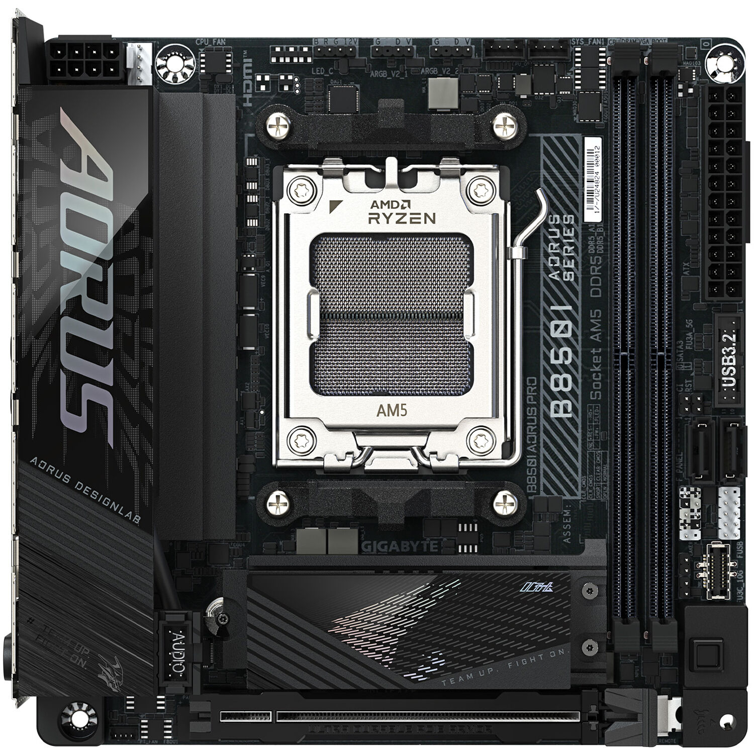 GIGABYTE B850I AORUS PRO Mini-ITX motherboard for AMD AM5 DDR5 compact builds — view 2