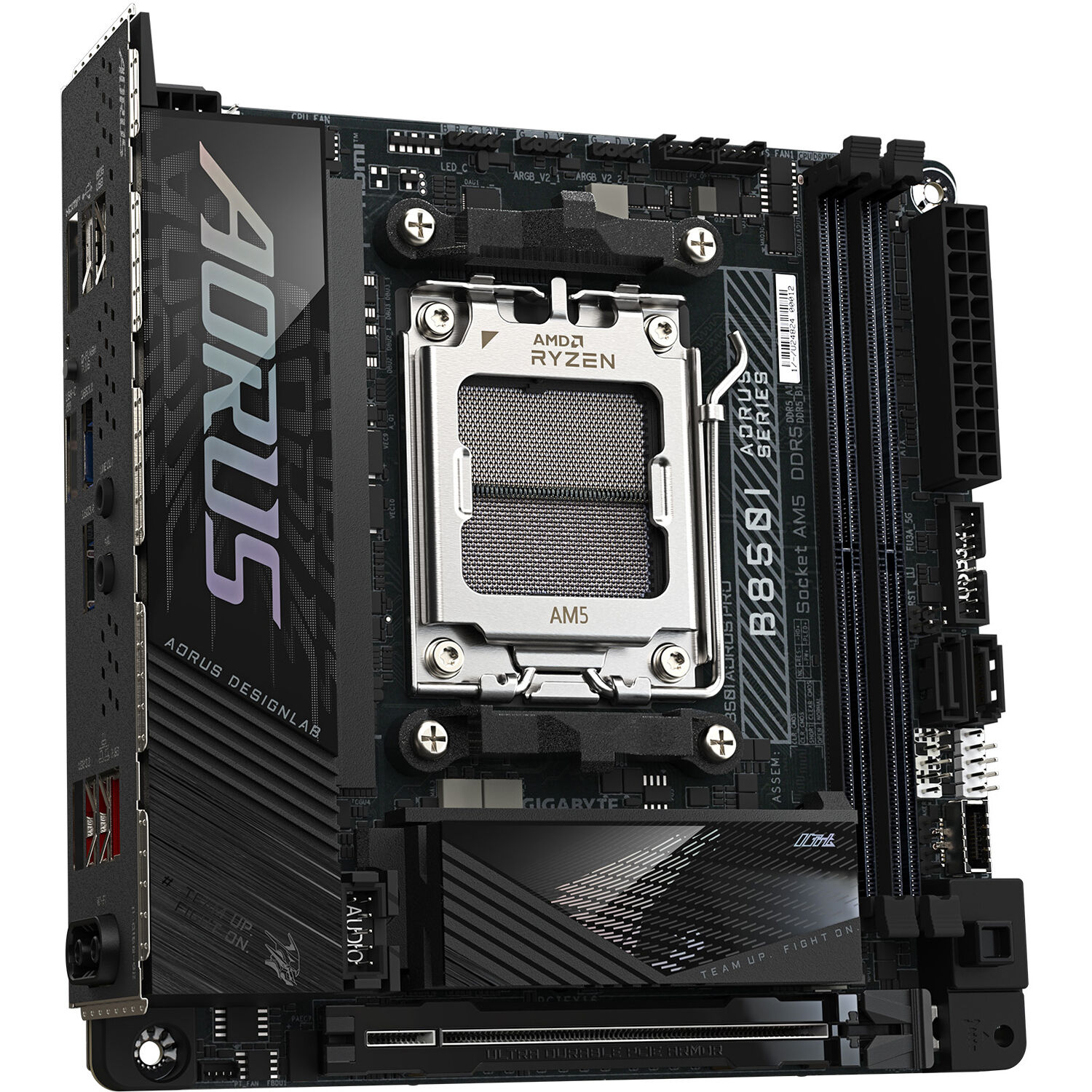 GIGABYTE B850I AORUS PRO Mini-ITX motherboard for AMD AM5 DDR5 compact builds — view 3