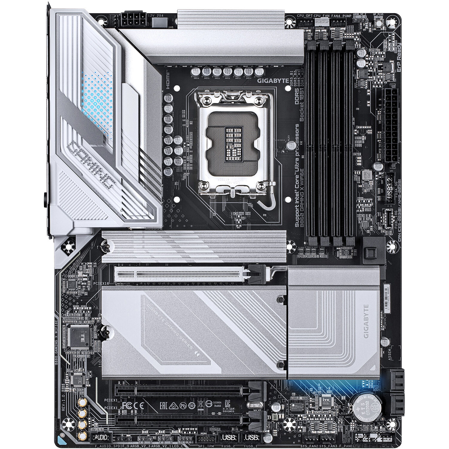 GIGABYTE B860 GAMING X WIFI6E ATX motherboard with Wi‑Fi 6E support — view 2