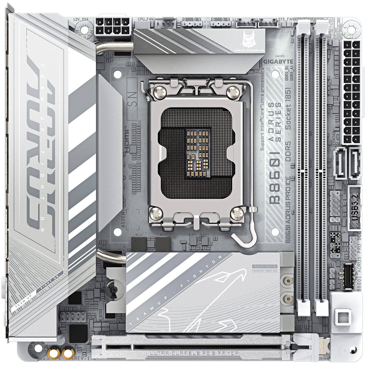 GIGABYTE B860I AORUS PRO ICE Mini-ITX motherboard for Intel LGA 1851 builds with DDR5 support — view 2