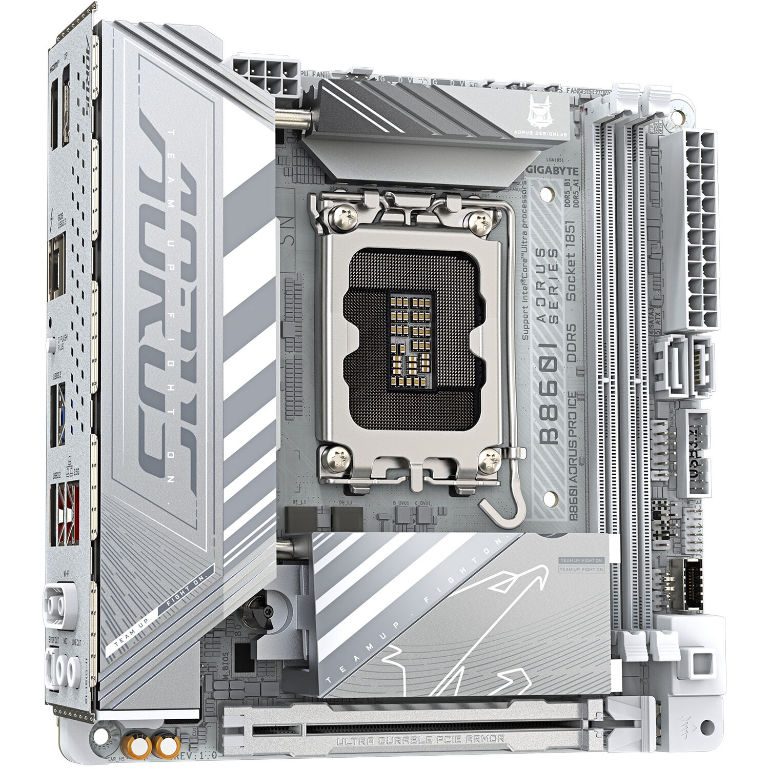GIGABYTE B860I AORUS PRO ICE Mini-ITX motherboard for Intel LGA 1851 builds with DDR5 support — view 3