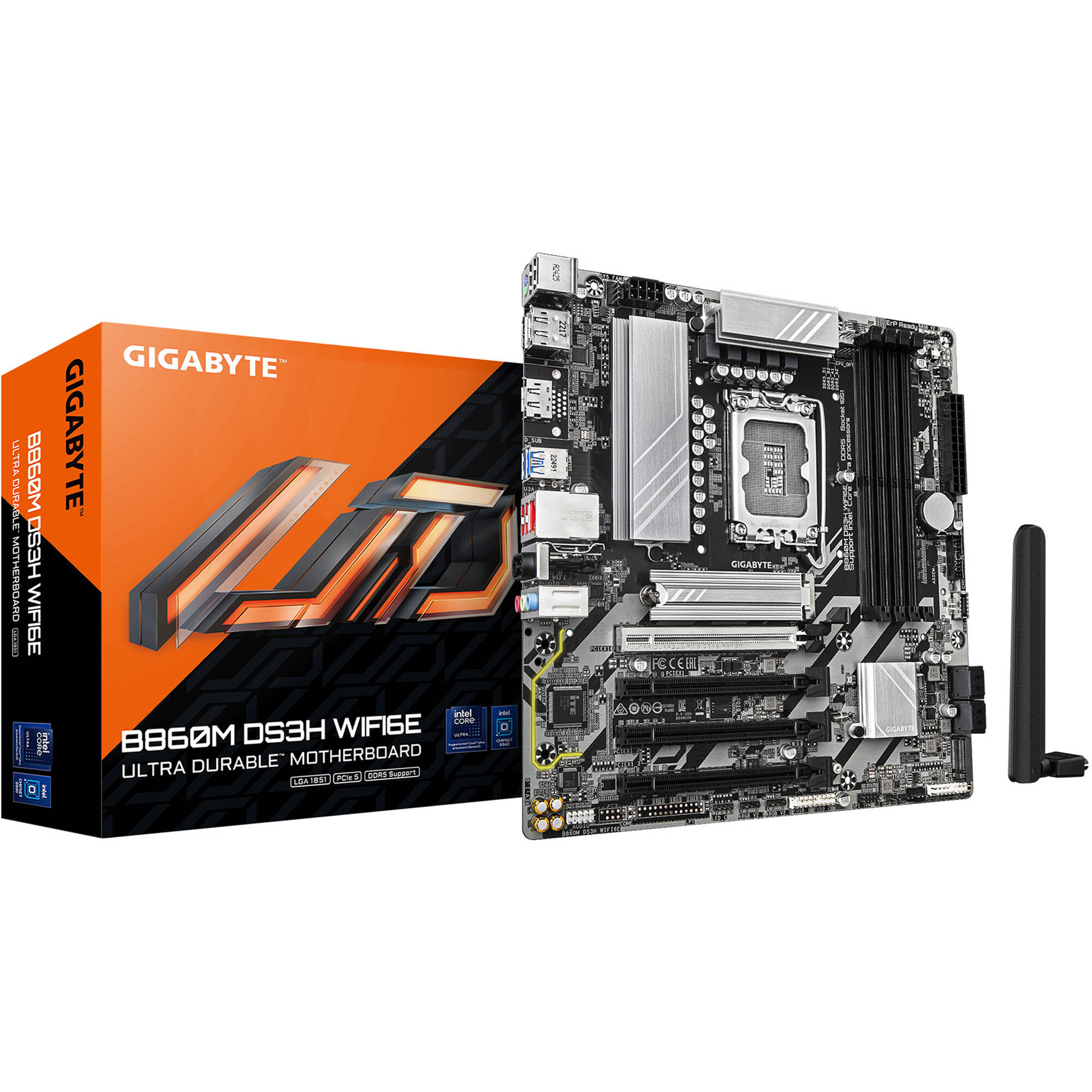 GIGABYTE B860M DS3H WIFI6E Motherboard | mATX, Wi‑Fi 6E, Intel