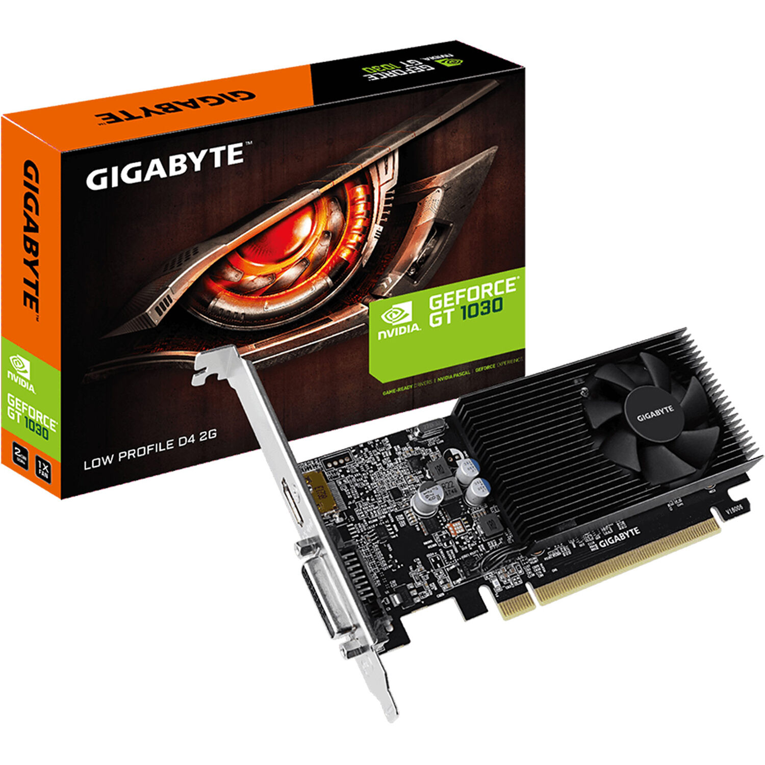 GIGABYTE GV-N1030D4-2GL low-profile graphics card with 2 GB GDDR4 memory — view 4