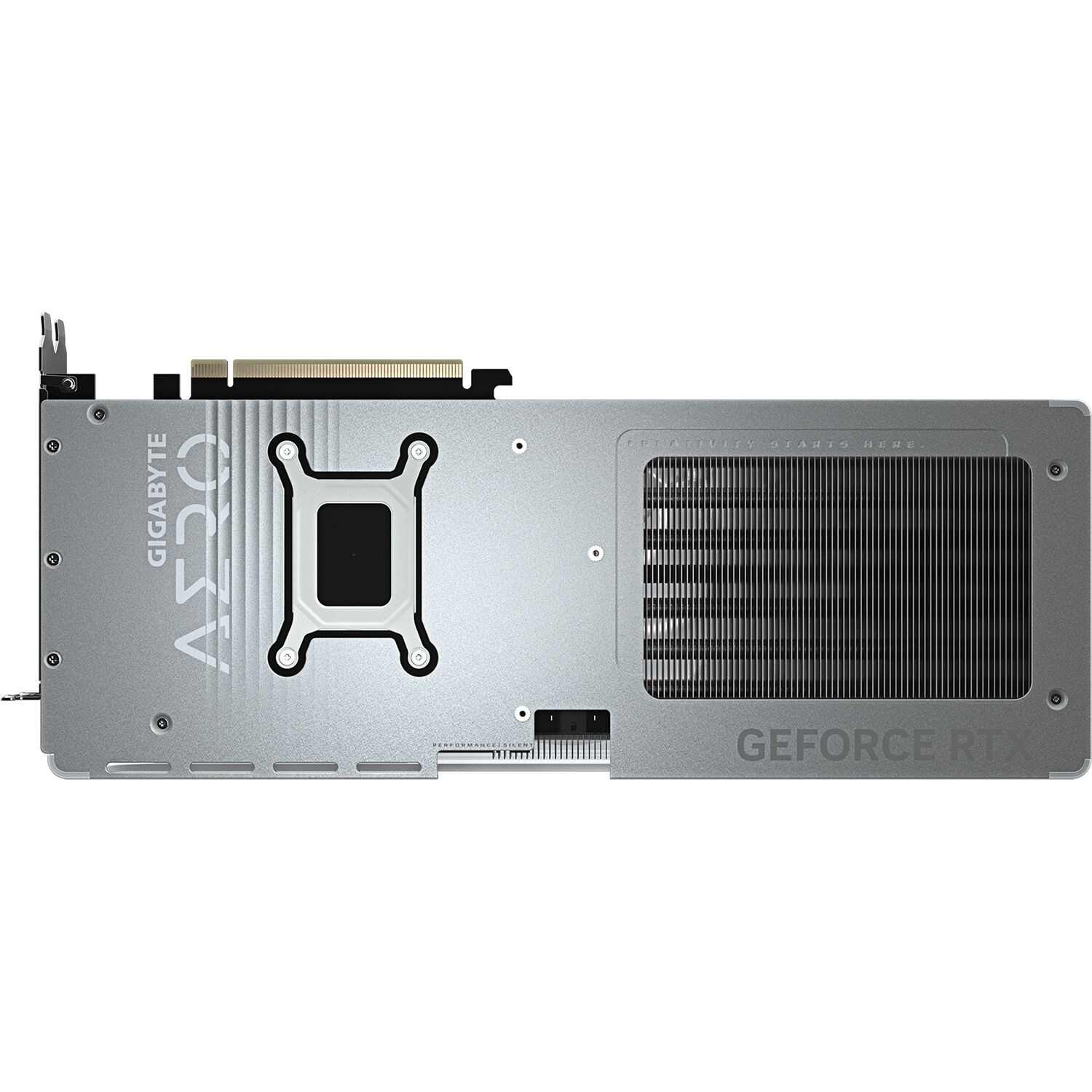 GIGABYTE GeForce RTX 5070 AERO OC 12G white graphics card with triple-fan cooling — view 5
