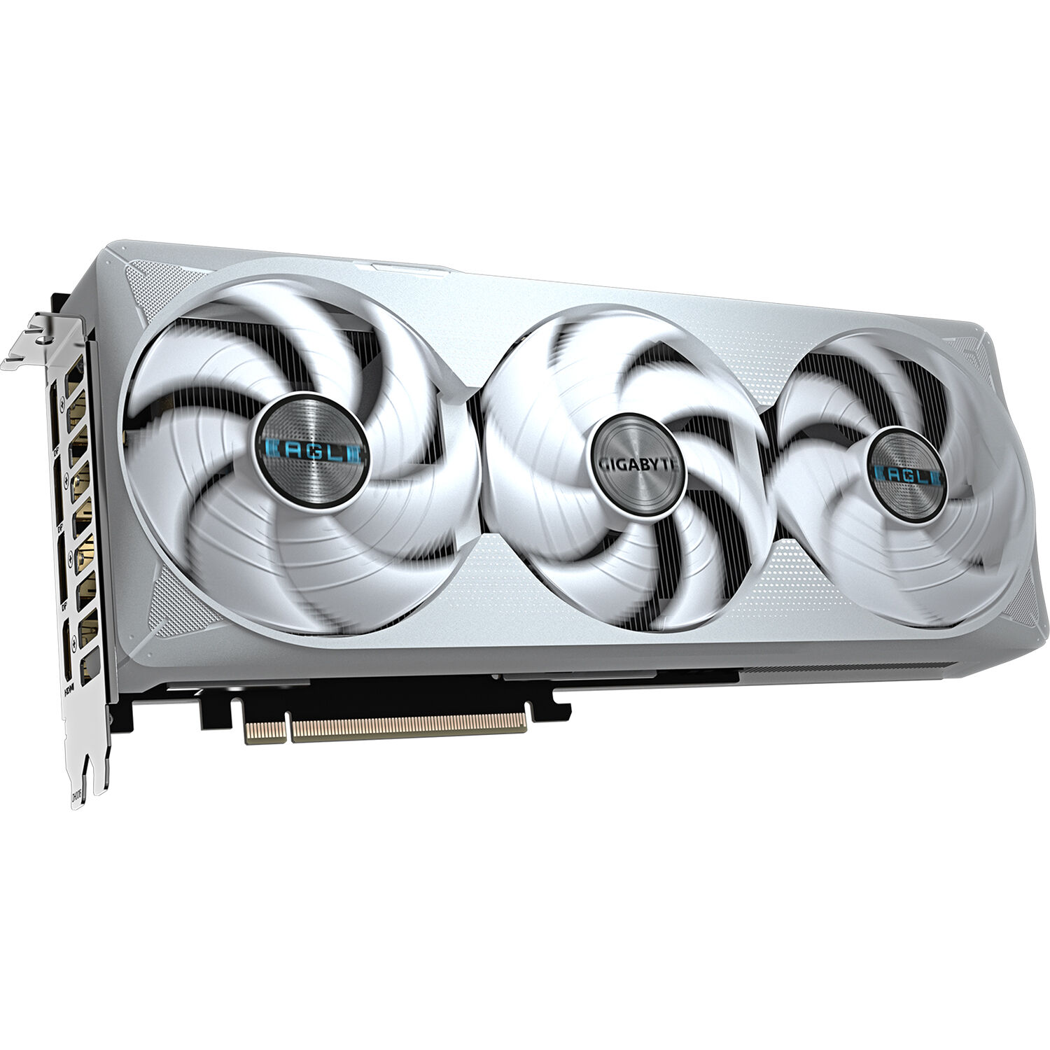 GIGABYTE GeForce RTX 5070 Ti EAGLE OC ICE 16G white graphics card for compact gaming PCs — view 3
