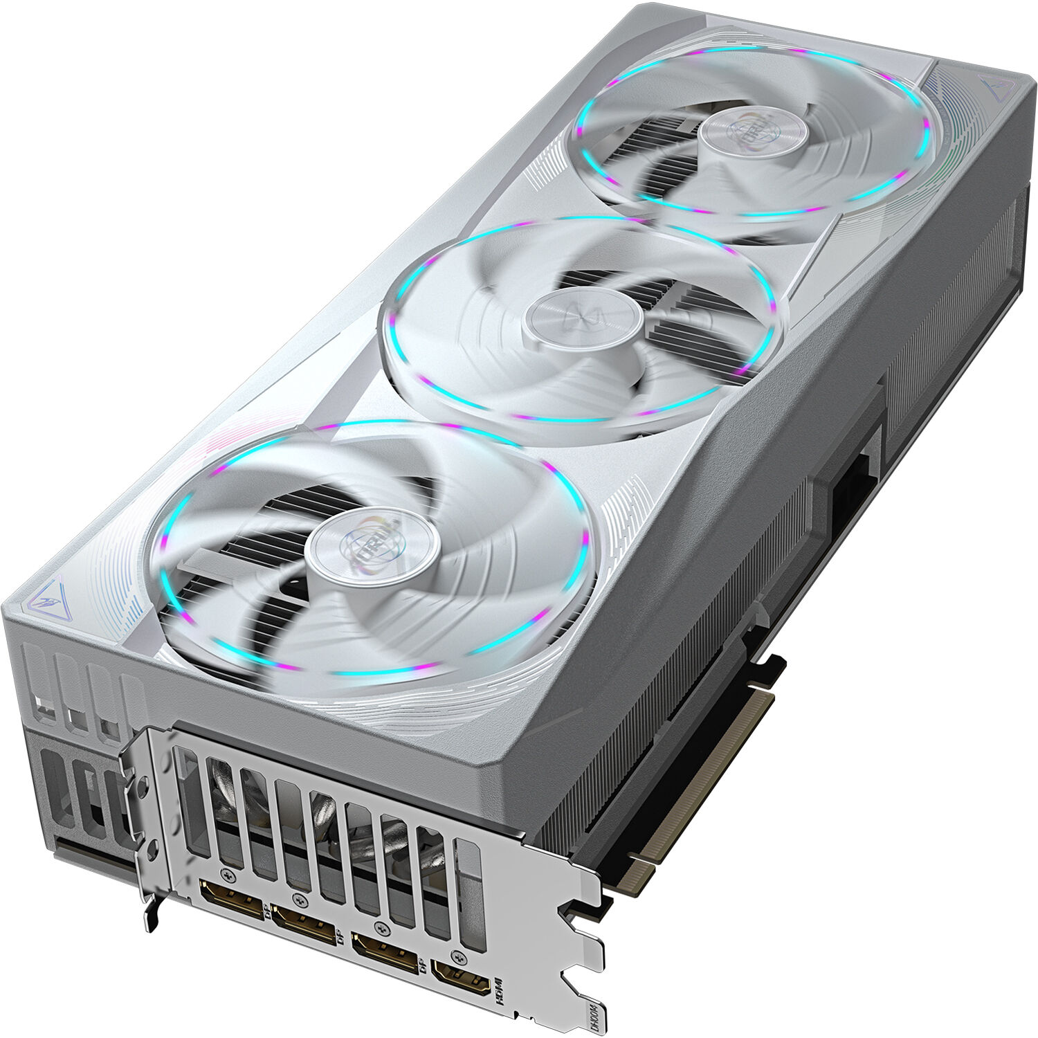 GIGABYTE AORUS GeForce RTX 5090 MASTER ICE 32G graphics card with premium Ice cooling design — view 4