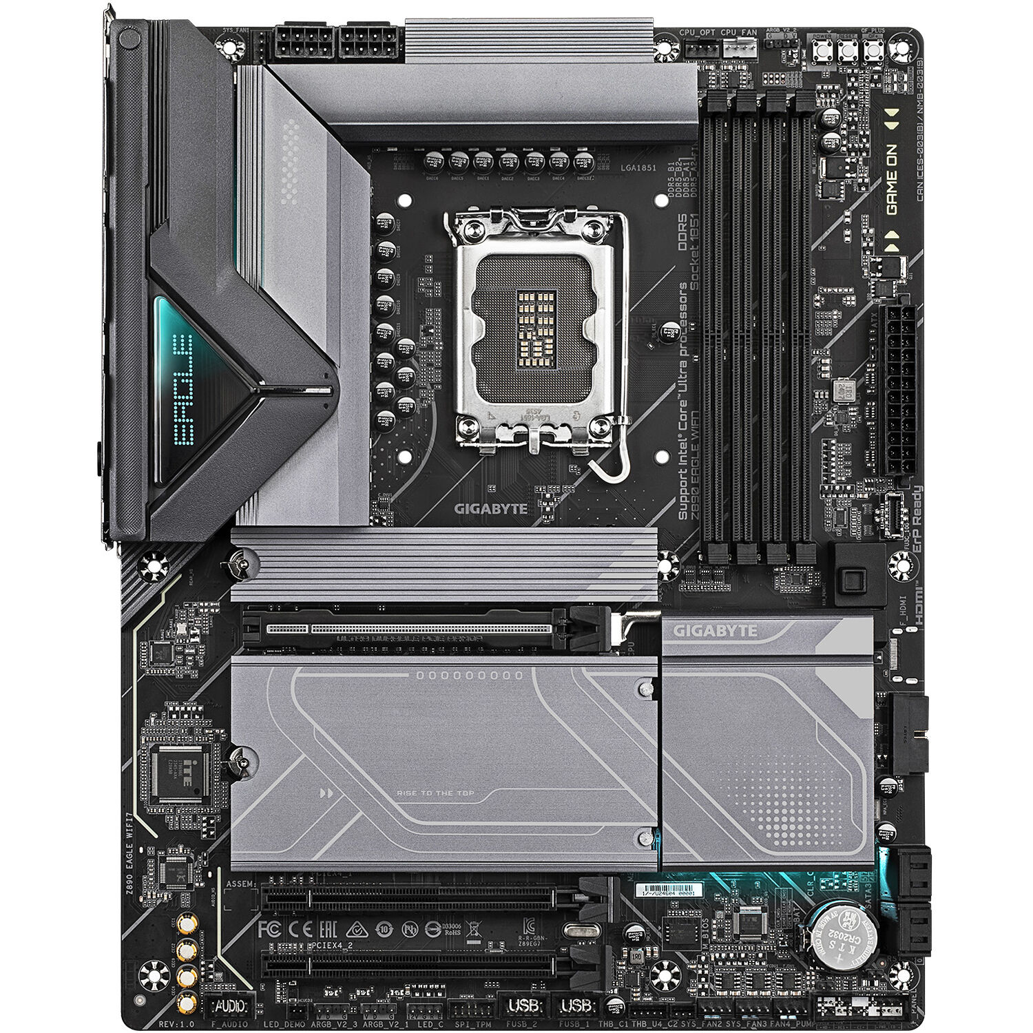 GIGABYTE Z890 EAGLE WIFI7 ATX motherboard for Intel LGA 1851 with Wi‑Fi 7, USB4, and DDR5 — view 2