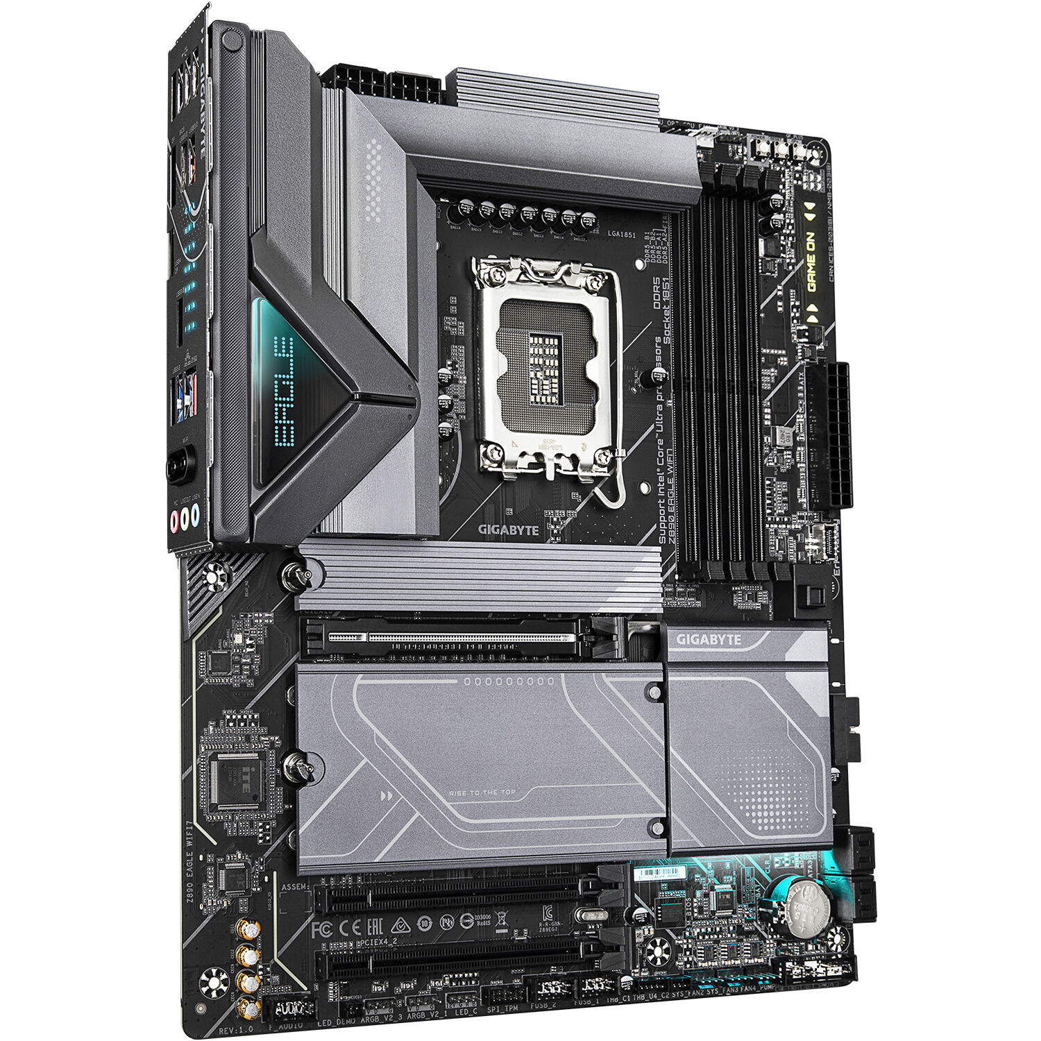 GIGABYTE Z890 EAGLE WIFI7 ATX motherboard for Intel LGA 1851 with Wi‑Fi 7, USB4, and DDR5 — view 3
