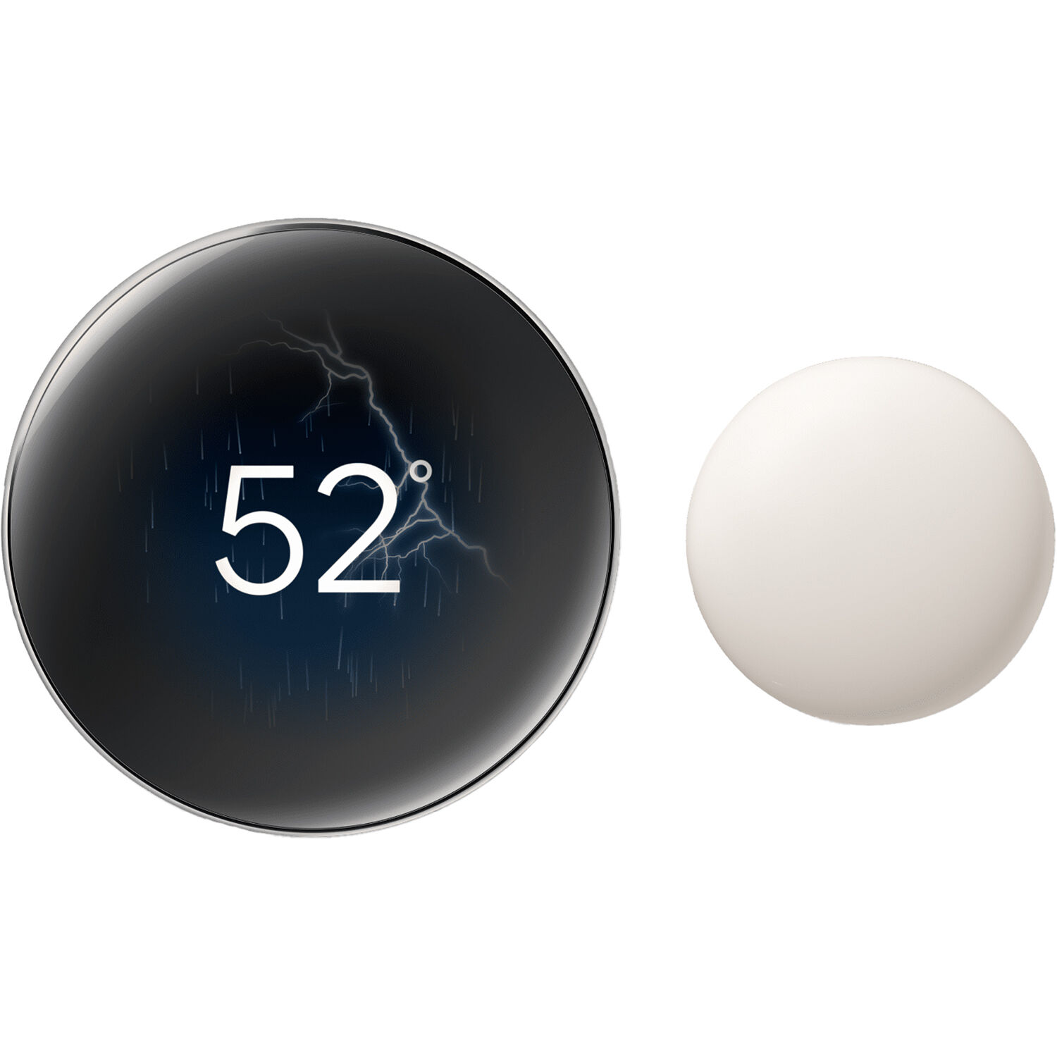 Google Nest Gen 4 Thermostat in Gold finish mounted on a wall — view 2