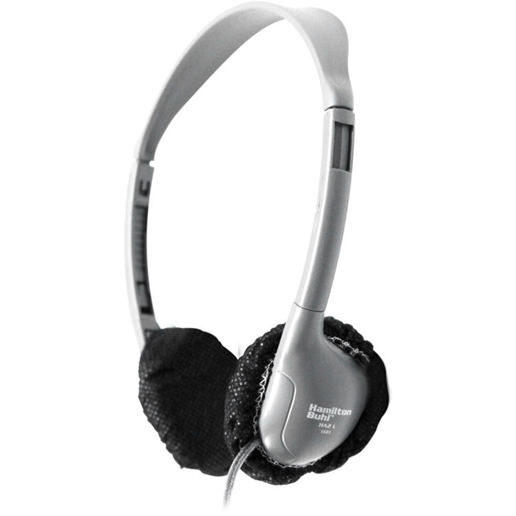Black disposable sanitary ear cushion covers for 2.5 inch headset ear cushions — view 2