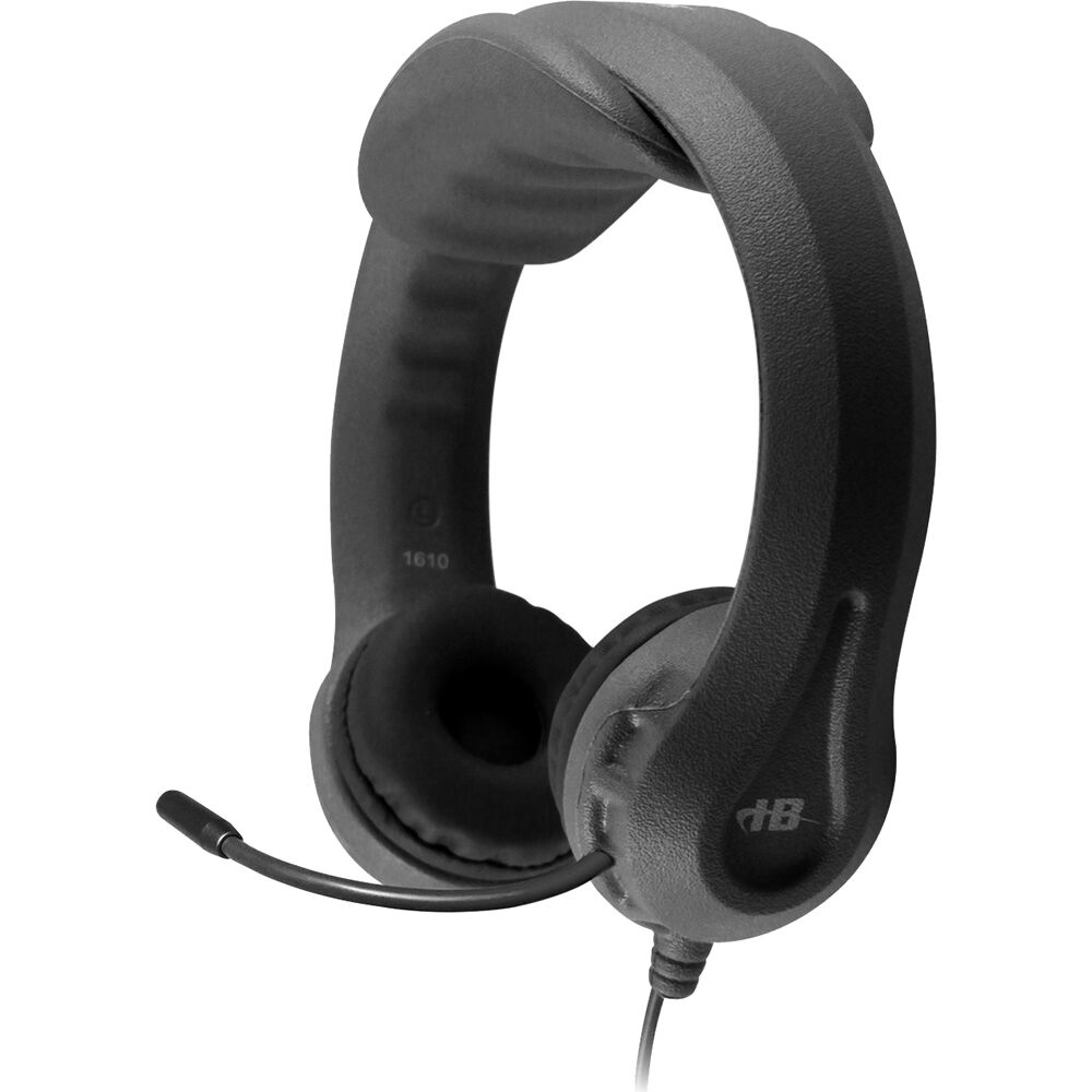 HamiltonBuhl KFX2-BLK Flex-Phones wired headset in black for classroom and lab use — view 3