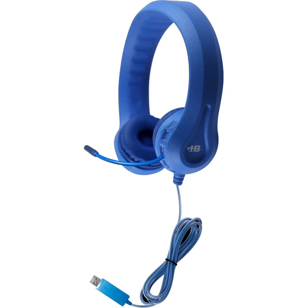 Blue HamiltonBuhl Flex-Phones wired mono headset with flexible frame and boom microphone — view 2