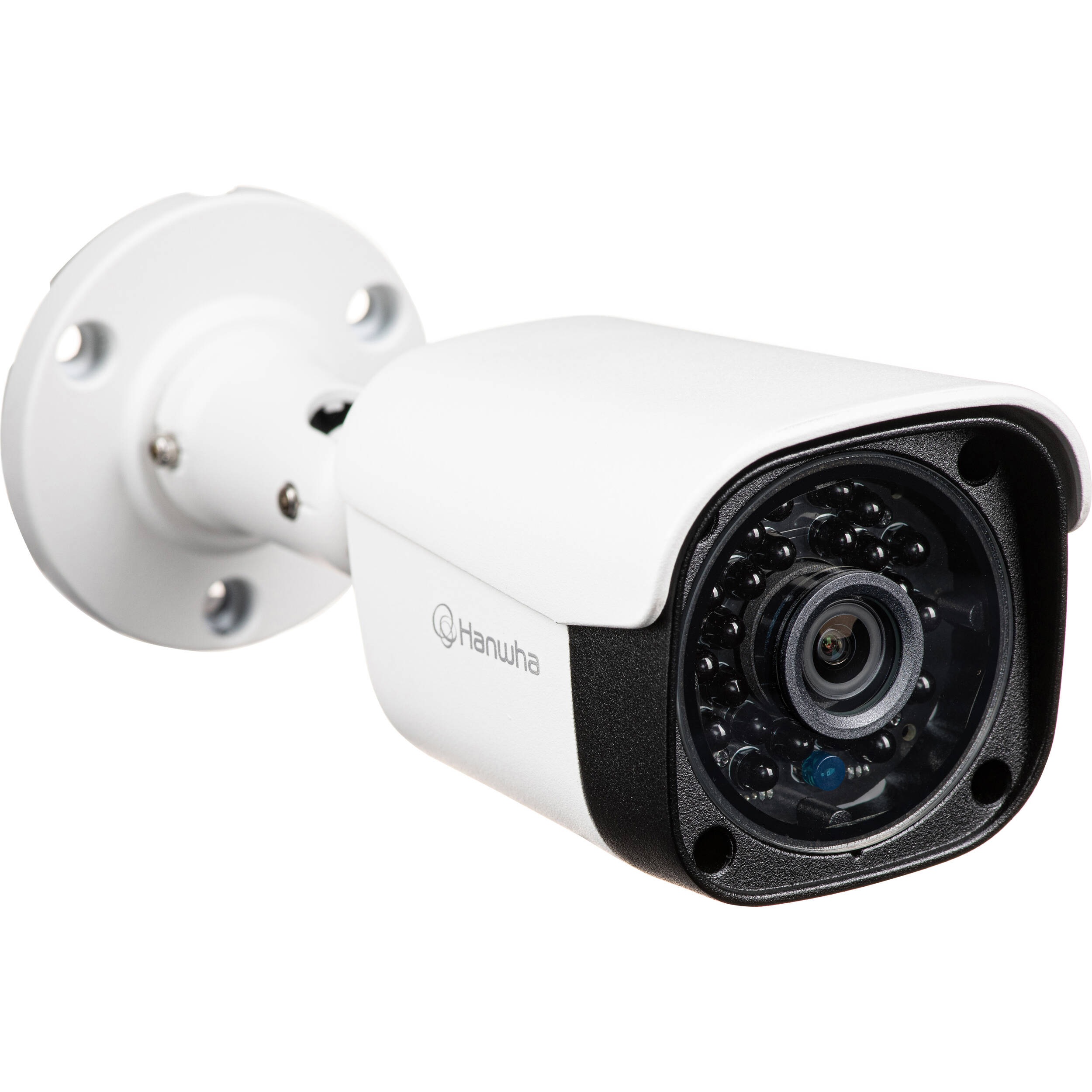 Wisenet A Series 5MP IR bullet camera, AHD / TVI / CVI / CVBS formats are available, 5MP @ 30 FPS, (CVI supports up to 4M), 3.6mm fixed focal lens, FoV H: 94 / V: 54 , DWDR, IR distance 20m(65.6 ft), day & night , IP67, IK10, 12VDC, Analog, white. — view 4