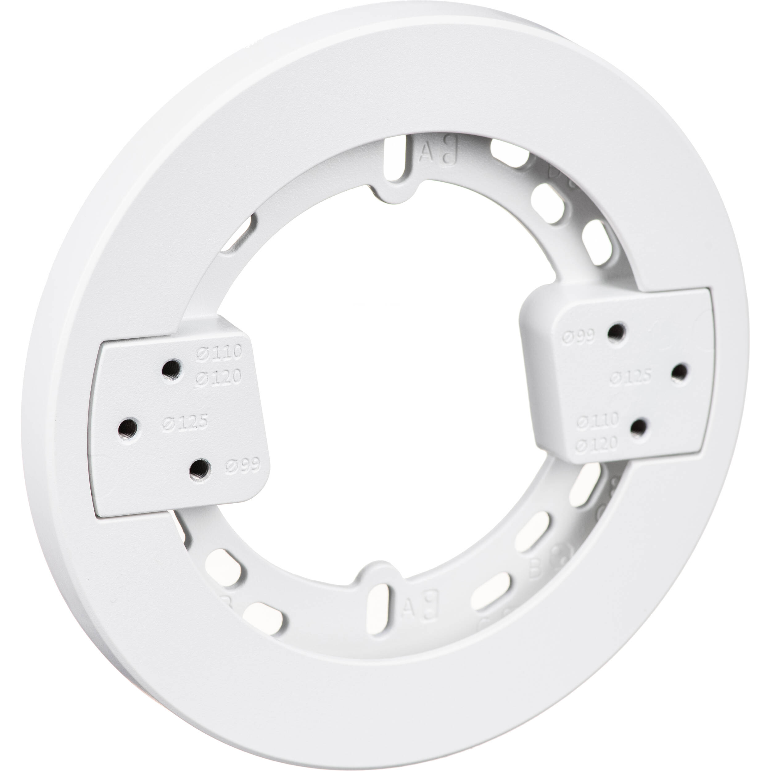 Hanwha Vision SBD-110GP1 adaptor plate for single, double, and 4 inch octagon camera box mounting — view 2